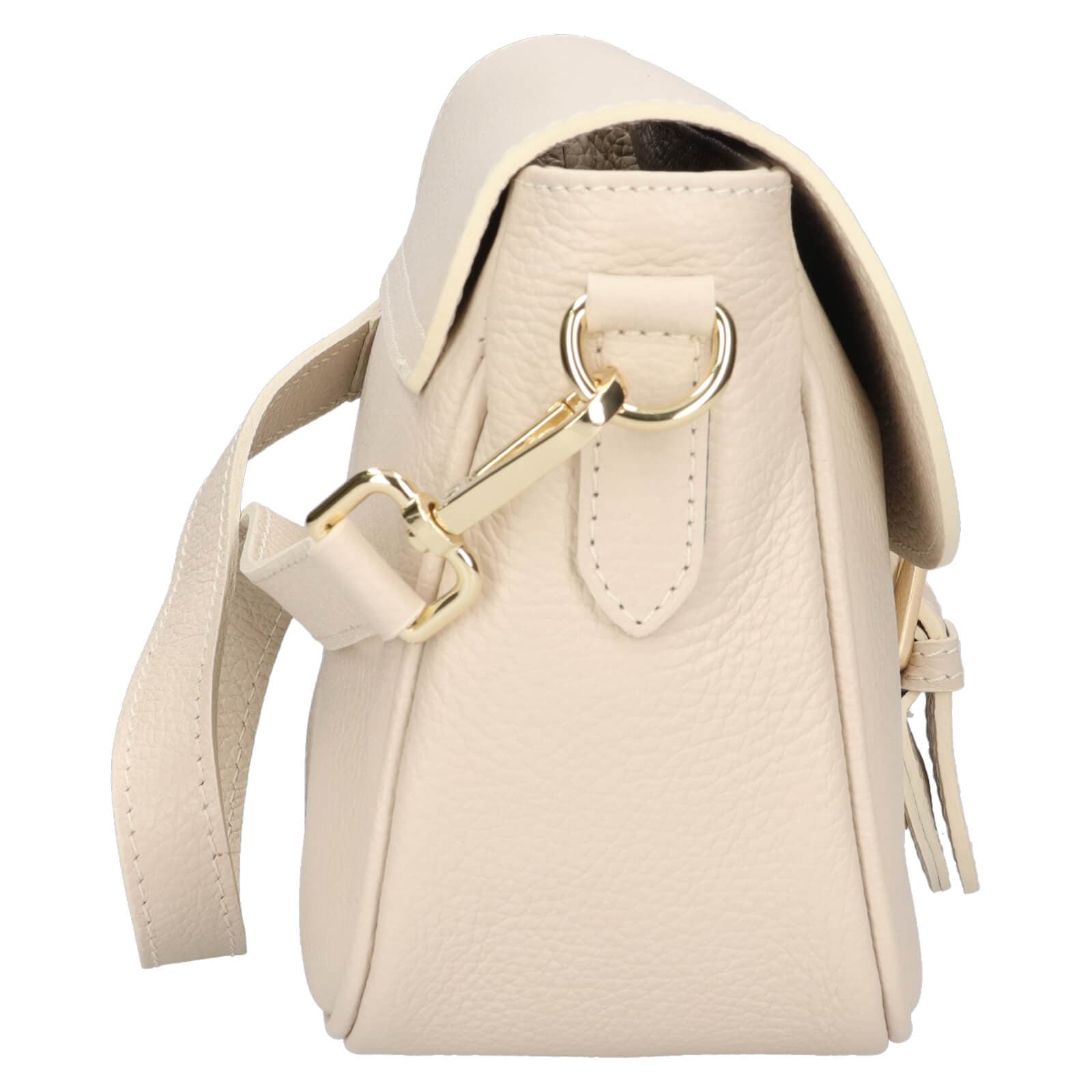Kožená crossbody kabelka Italia Melanis, krémová 4