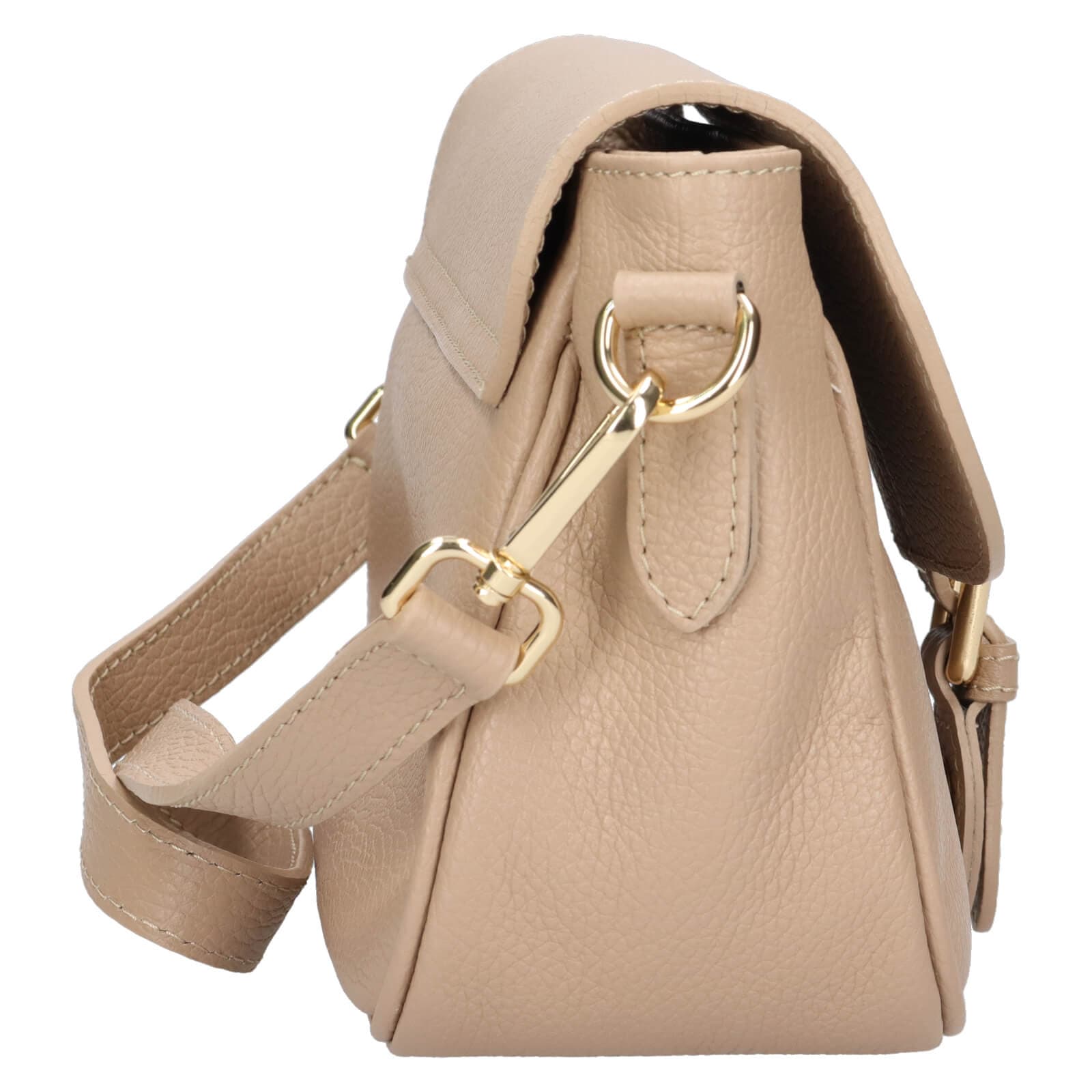 Kožená crossbody kabelka Italia Melanis, béžová 4