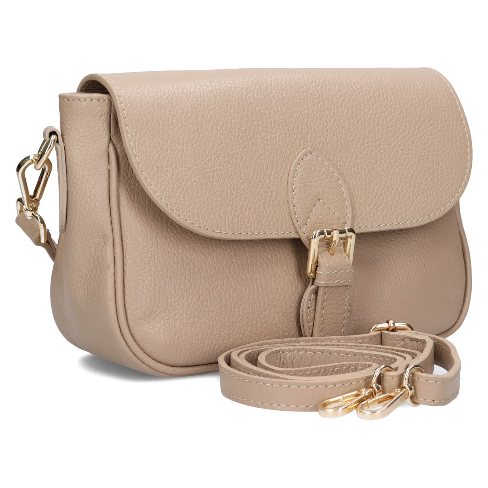 Kožená crossbody kabelka Italia Melanis, béžová 2