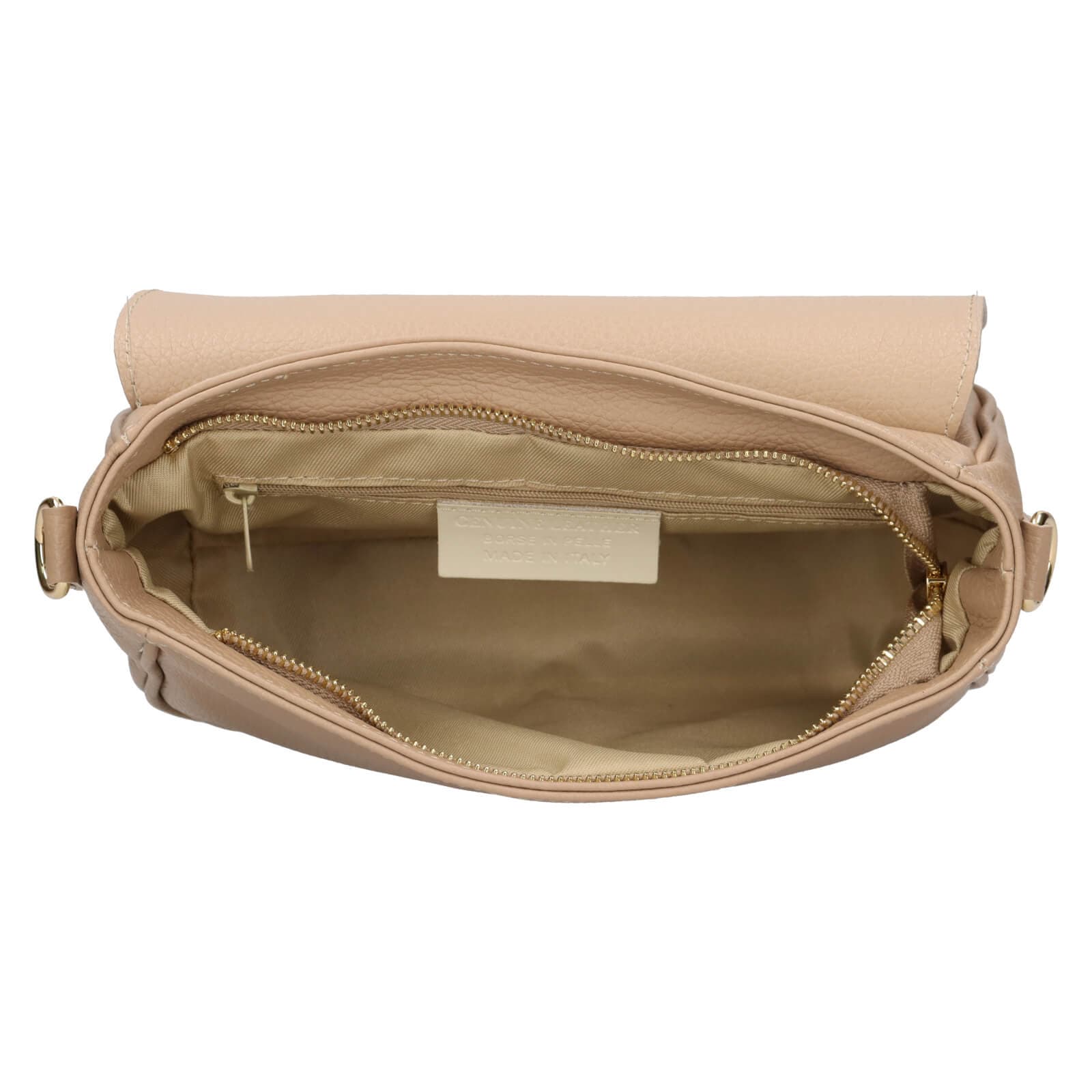 Kožená crossbody kabelka Italia Melanis, béžová 5