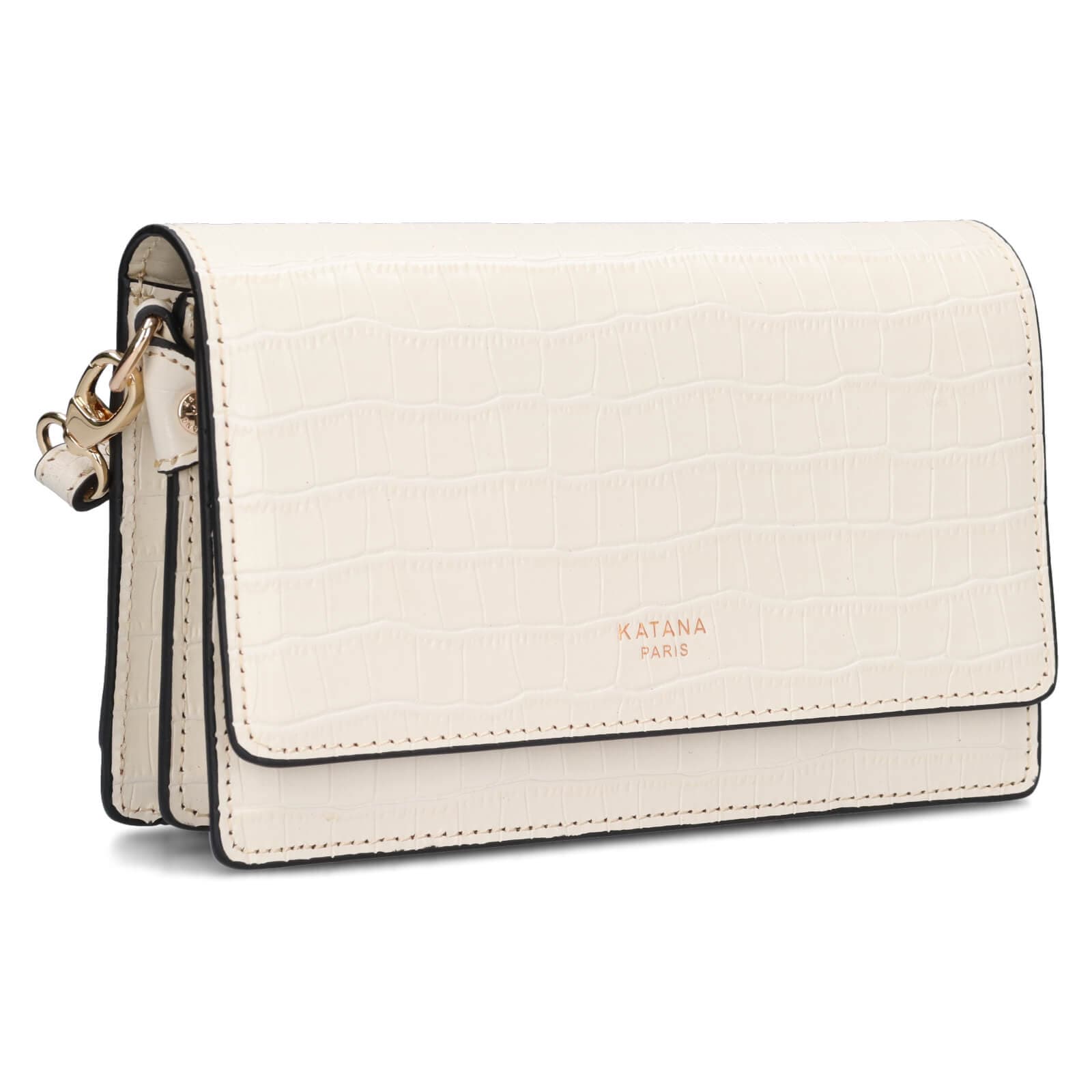 Kožená crossbody kabelka Katana Tinja, krémová 2