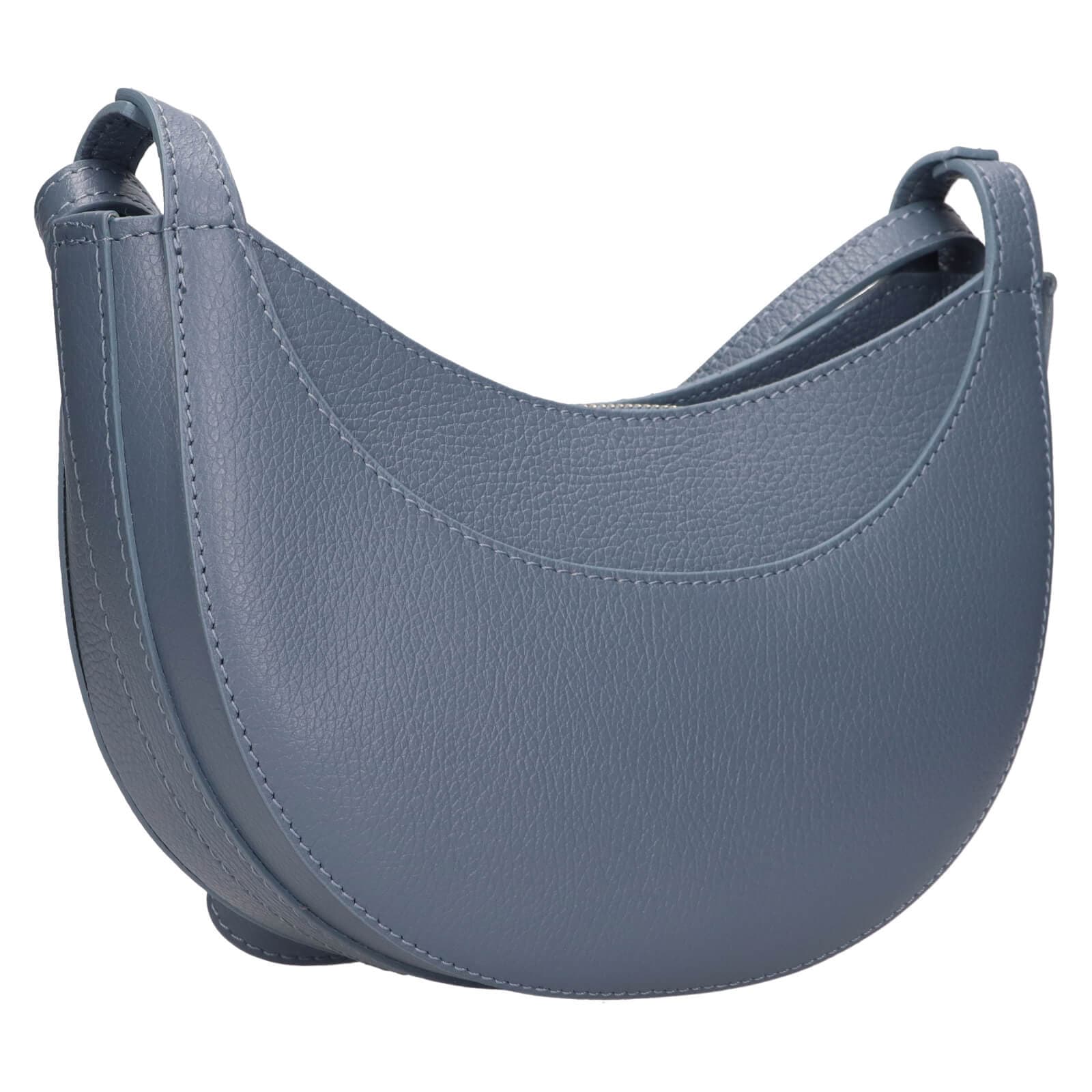Kožená crossbody kabelka Italia Apolen, modrá 4