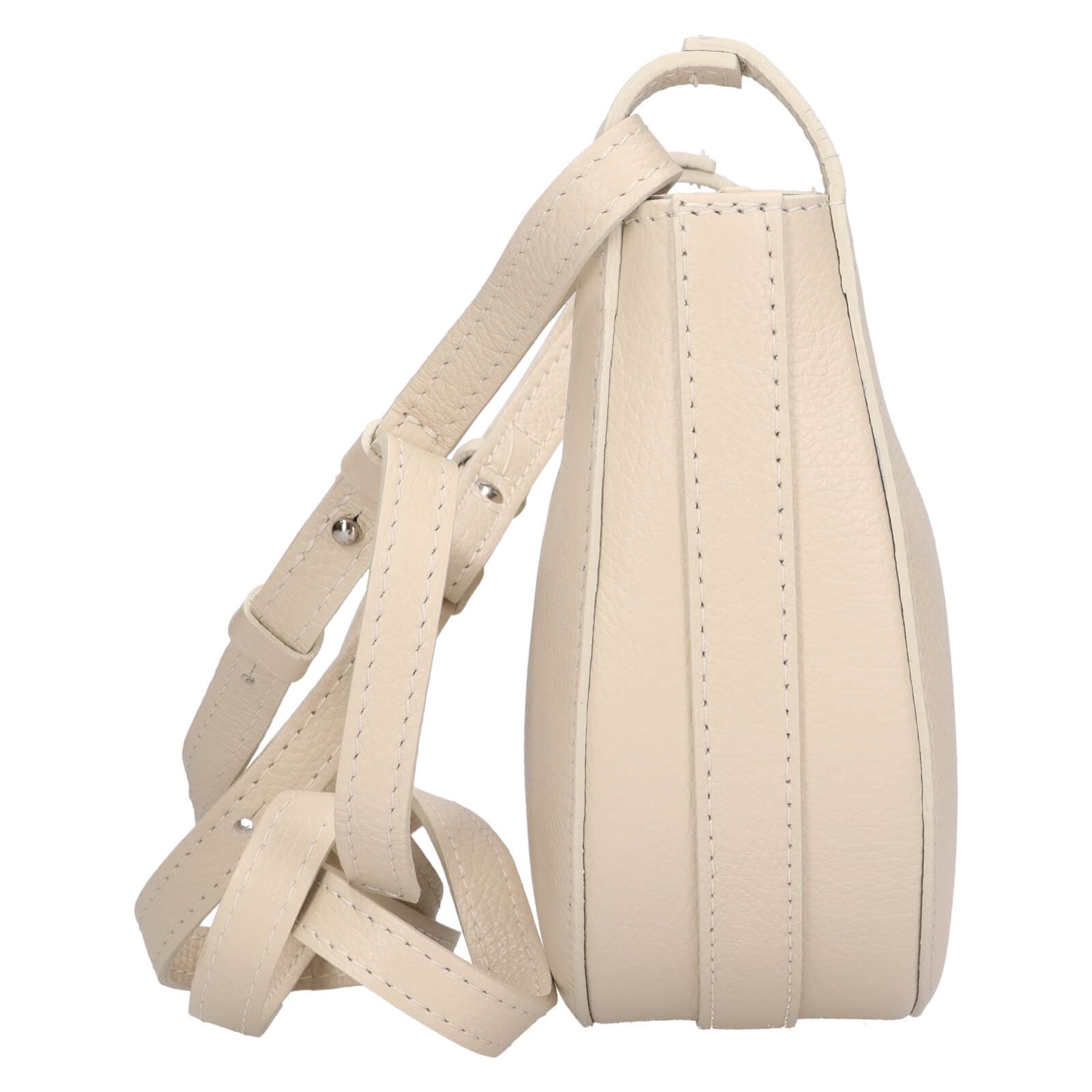 Kožená crossbody kabelka Italia Apolen, béžová 6