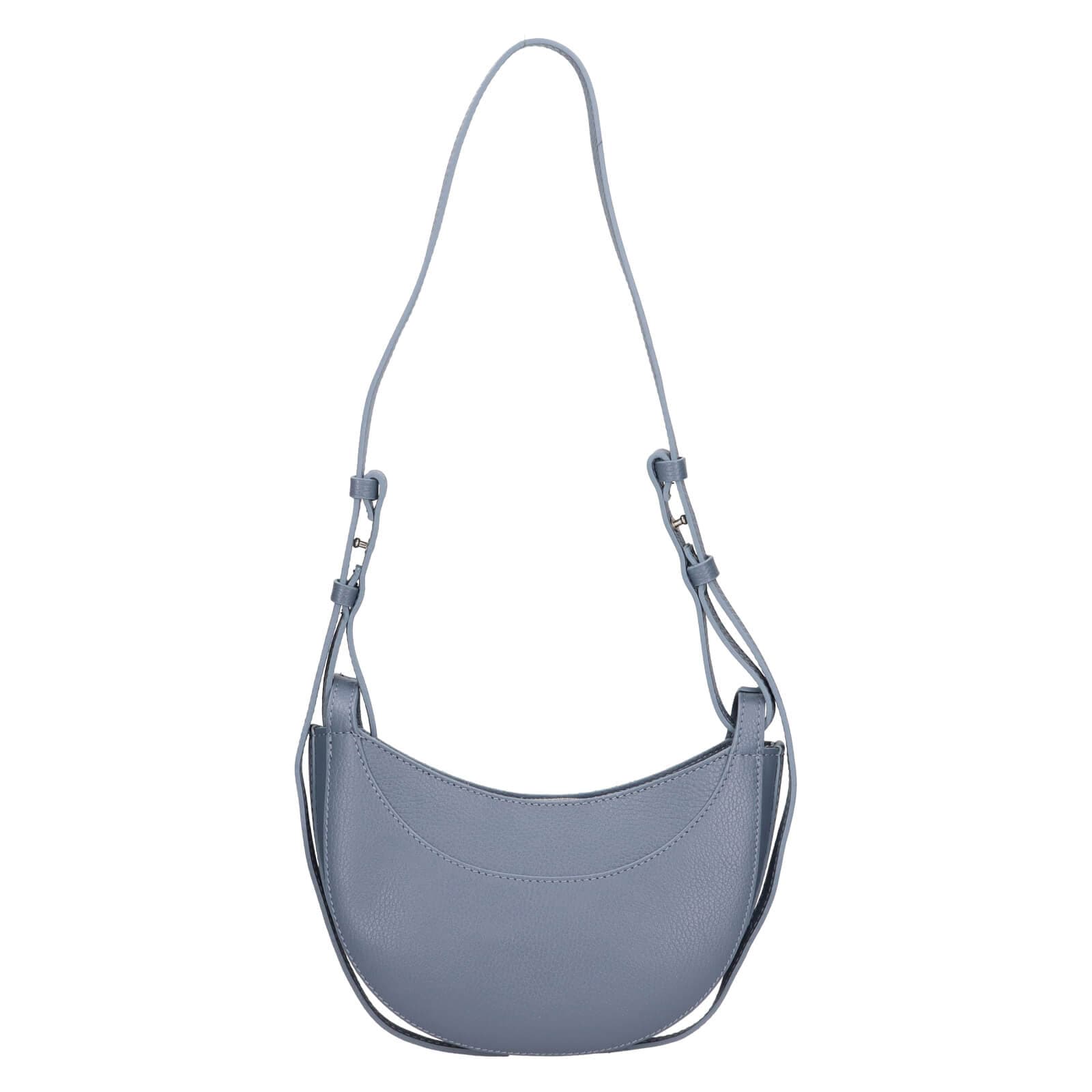 Kožená crossbody kabelka Italia Apolen, modrá 2