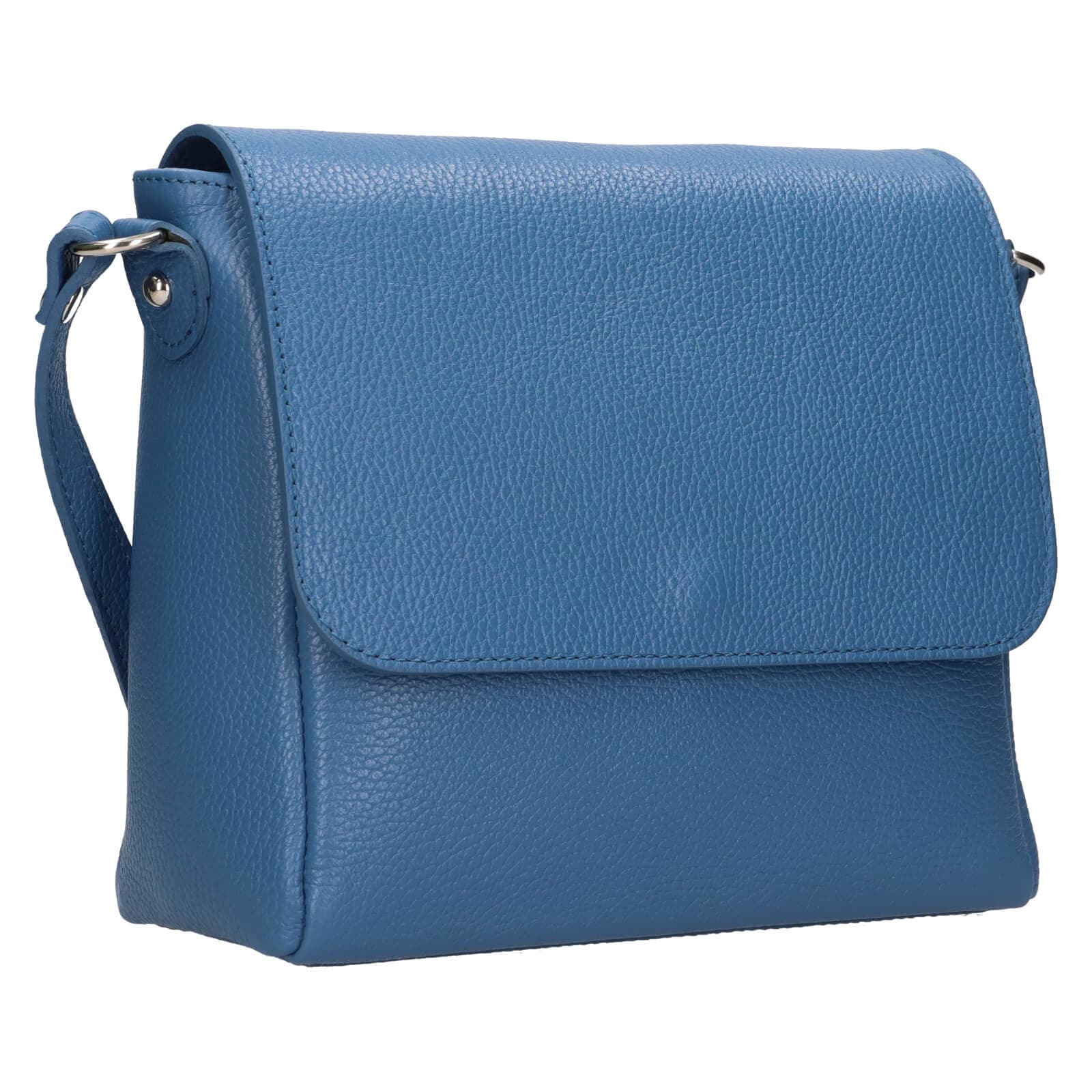 Kožená crossbody kabelka Italia Nikka, modrá 2