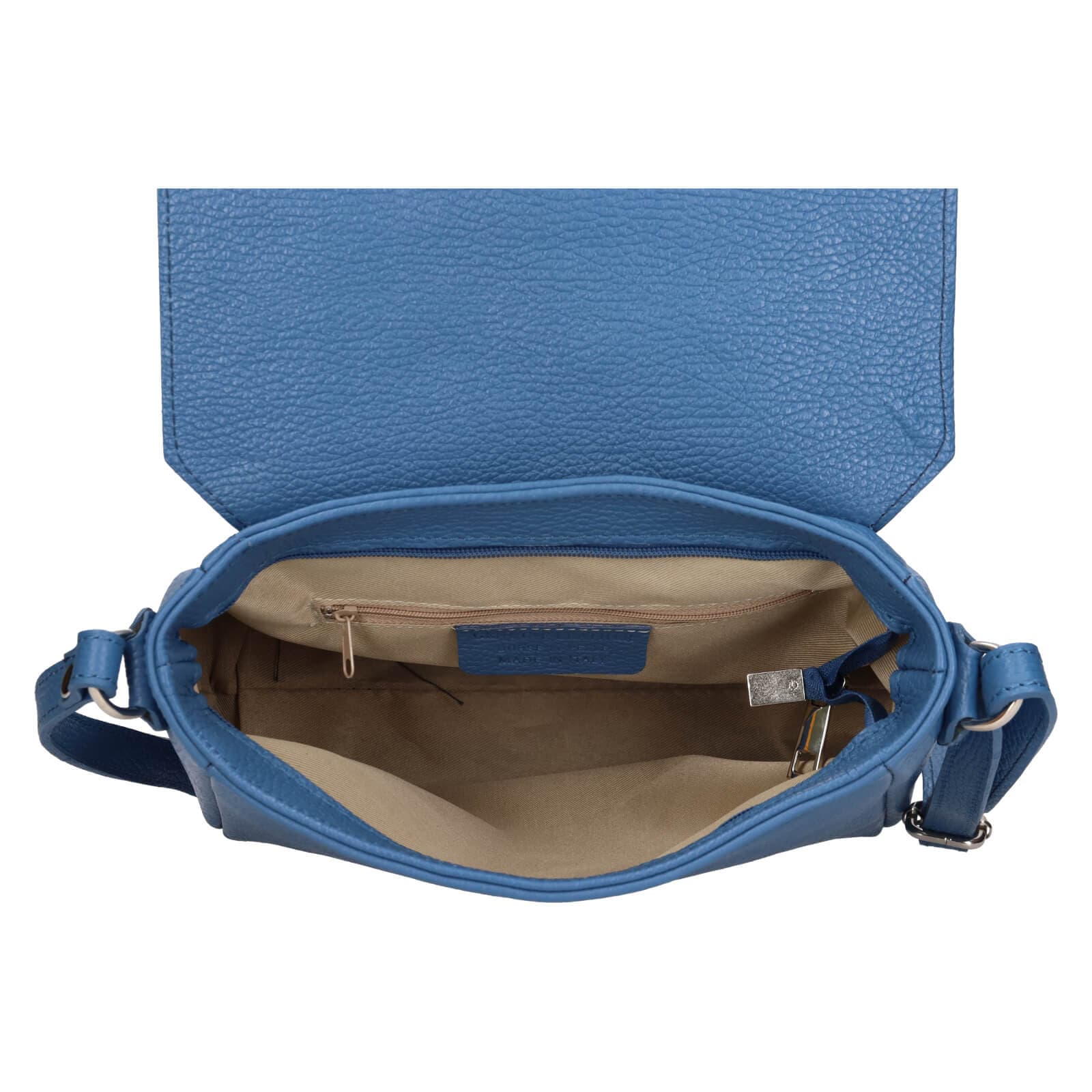 Kožená crossbody kabelka Italia Nikka, modrá 5