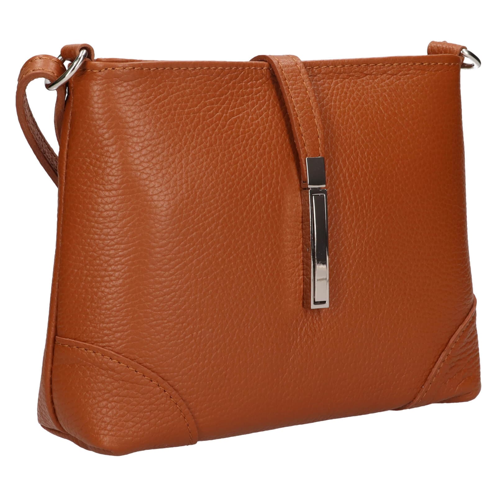 Kožená crossbody kabelka Italia Marlen, hnědá 2