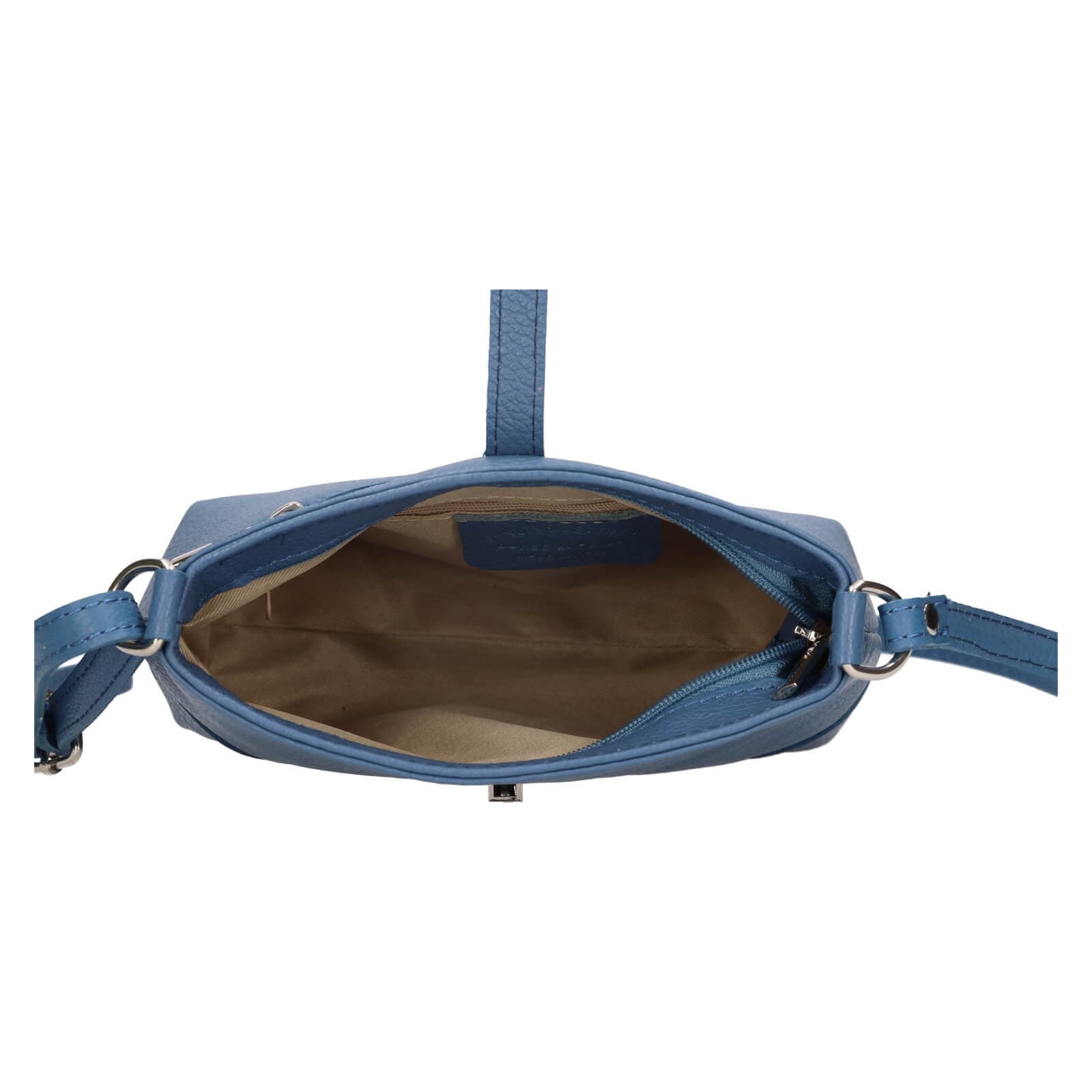 Kožená crossbody kabelka Italia Marlen, modrá 5