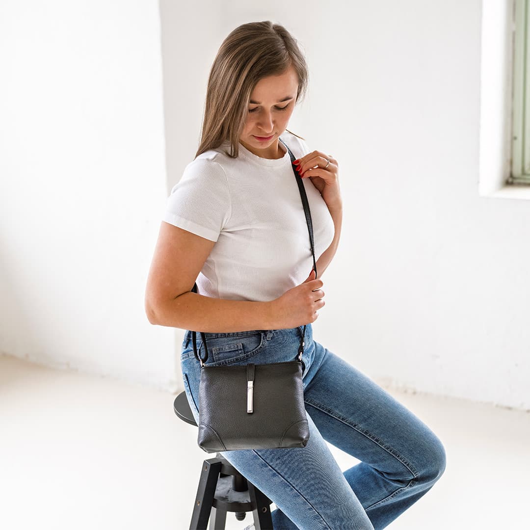 Kožená crossbody kabelka Italia Marlen, hnědá 6