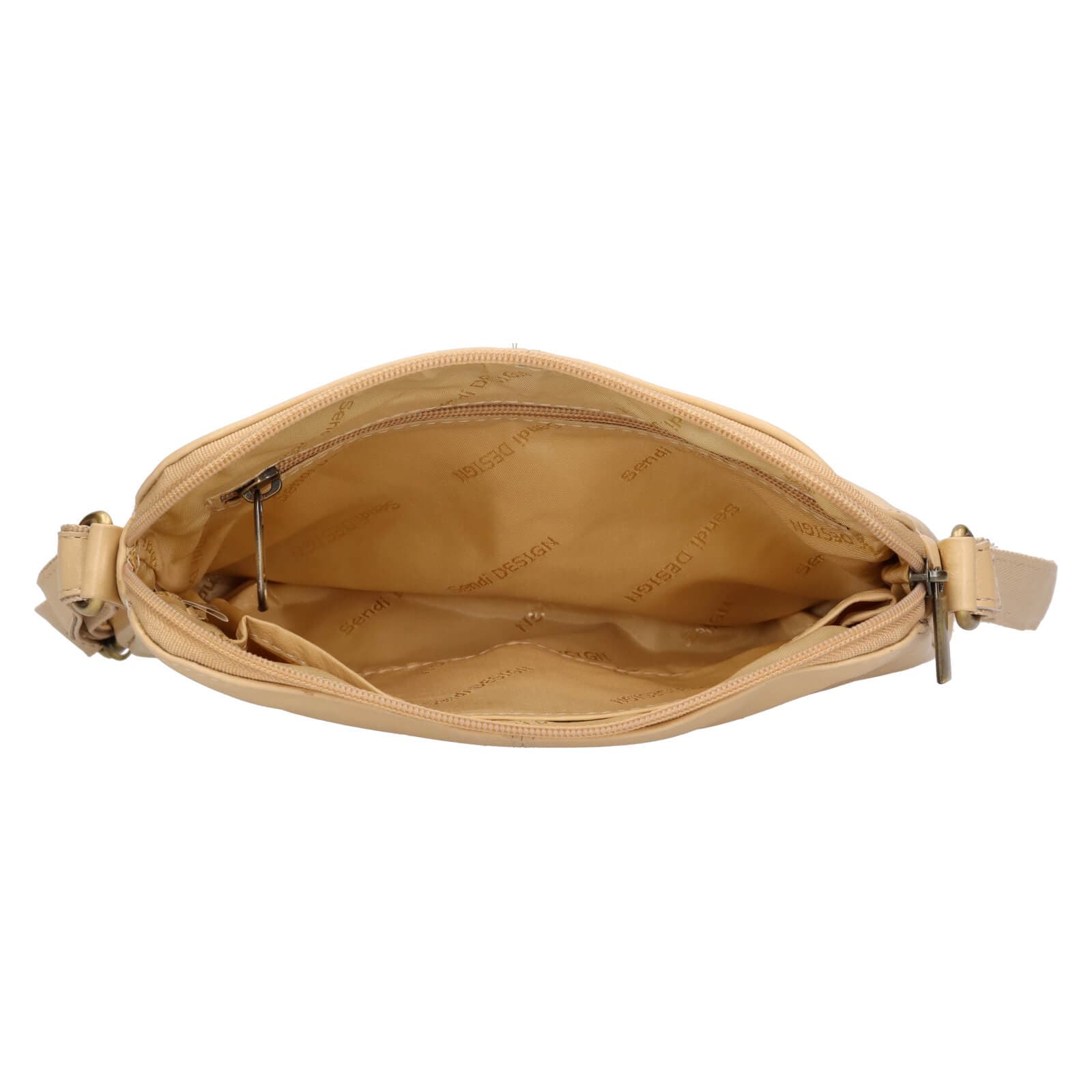 Kožená crossbody kabelka SendiDesign Matilda, béžová 5