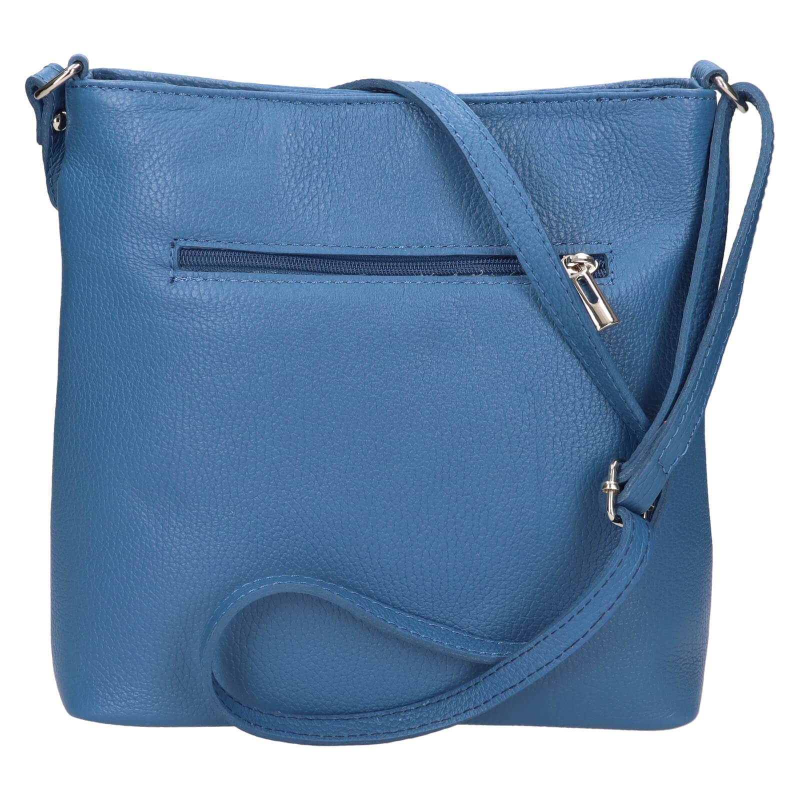 Kožená crossbody kabelka Italia Emma, modrá 3