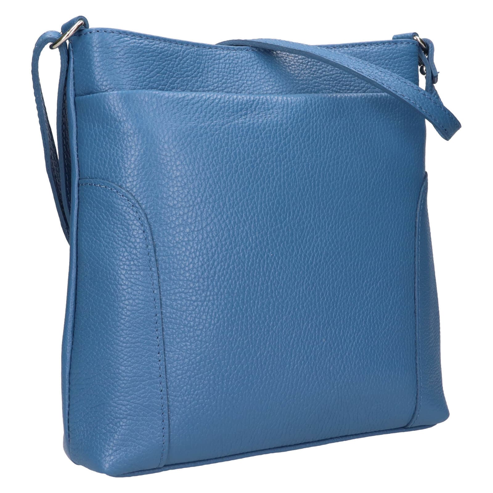 Kožená crossbody kabelka Italia Emma, modrá 2