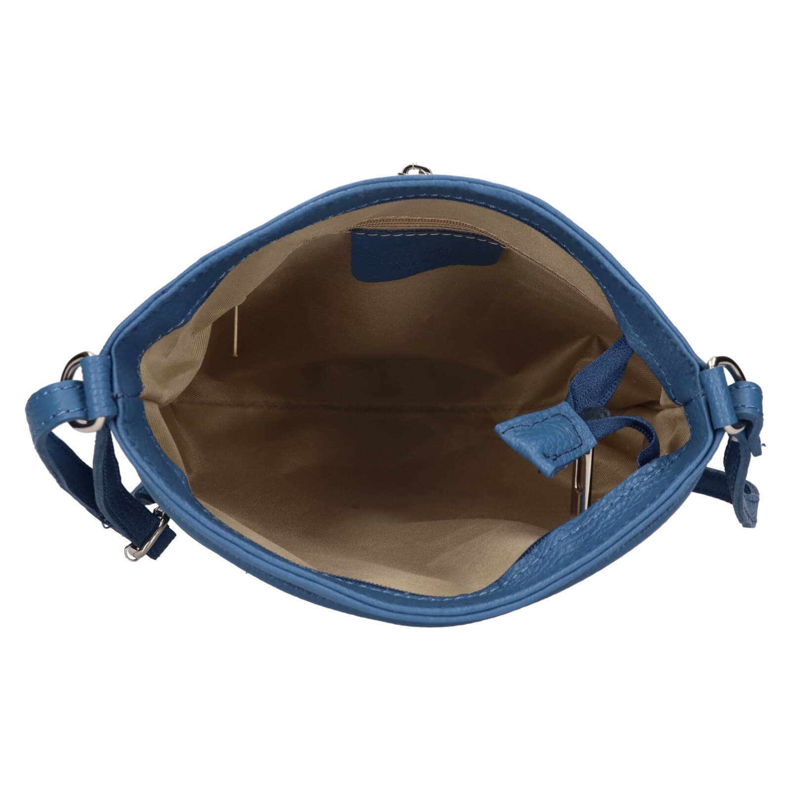 Kožená crossbody kabelka Italia Emma, modrá 5