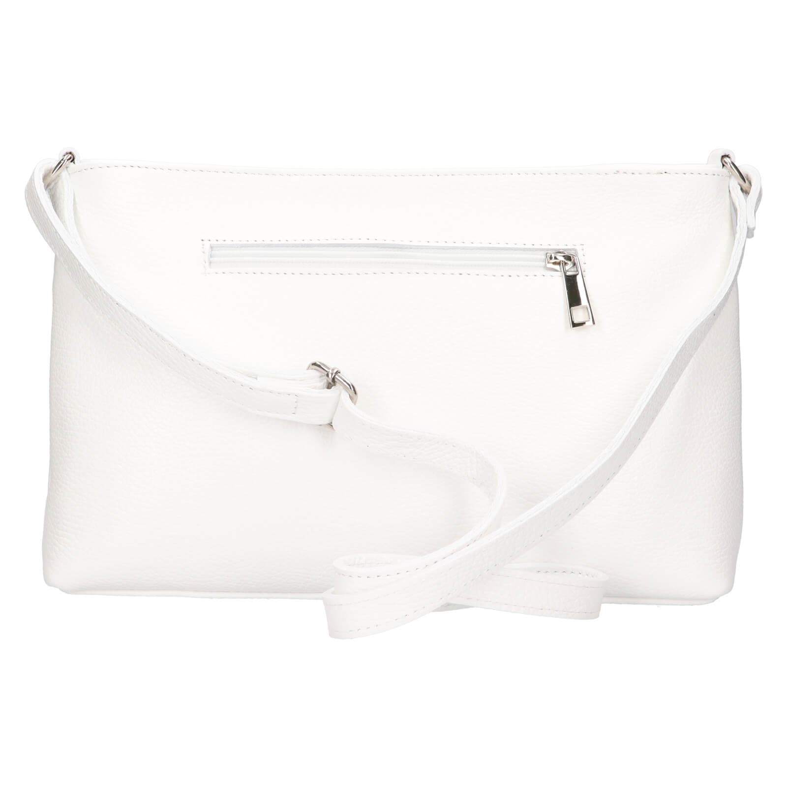 Kožená crossbody kabelka Italia Benea, bílá 4