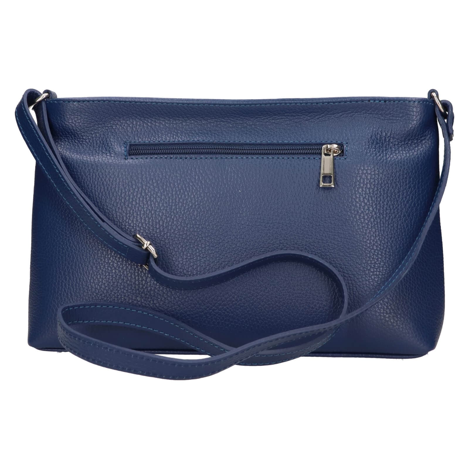 Kožená crossbody kabelka Italia Benea, modrá 3