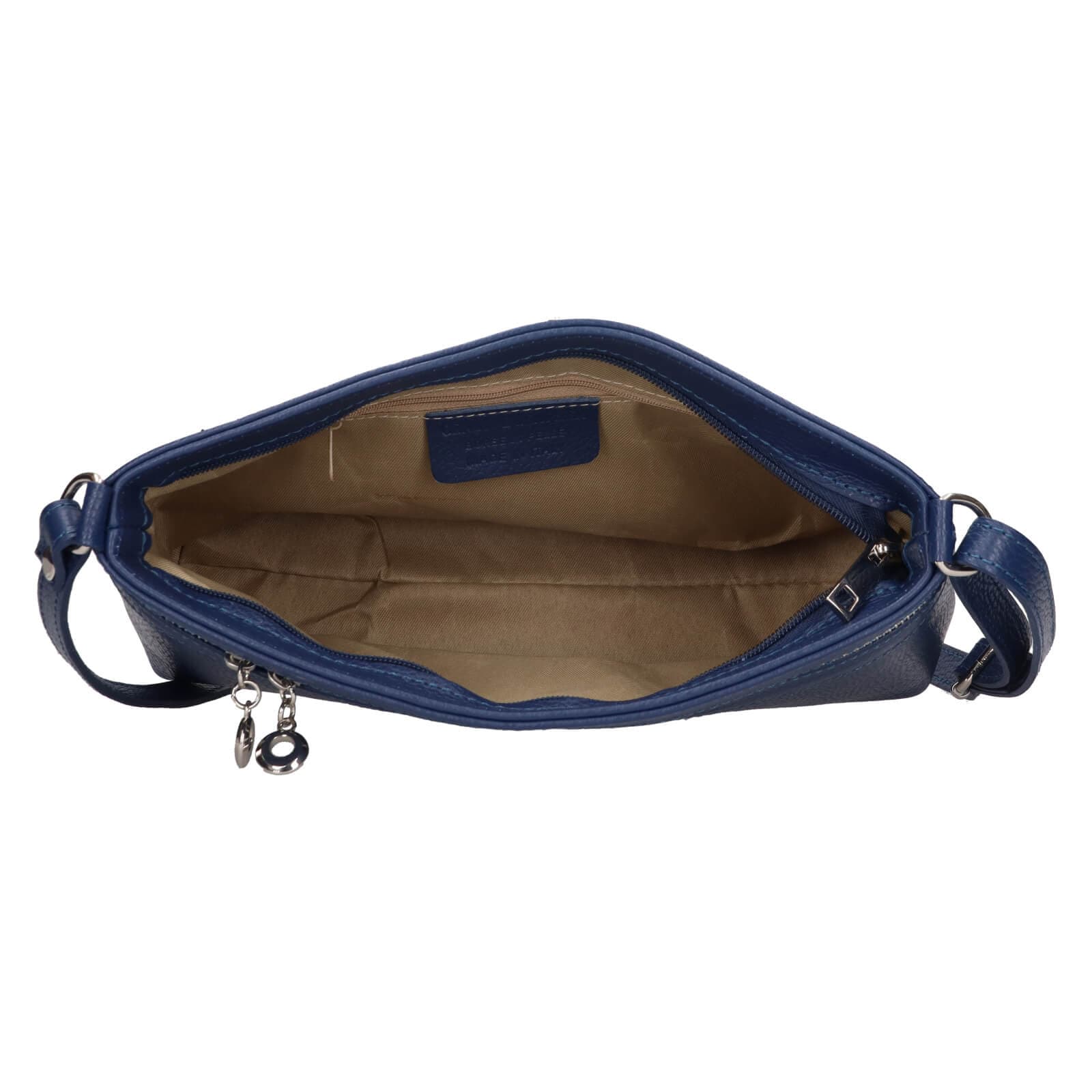 Kožená crossbody kabelka Italia Benea, modrá 5