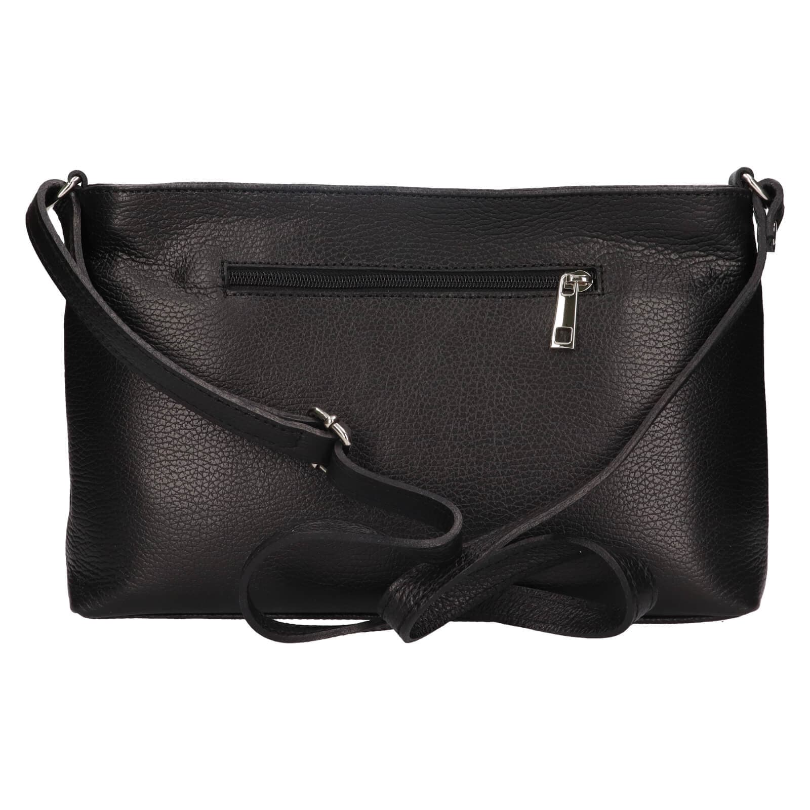 Kožená crossbody kabelka Italia Benea, černá 3