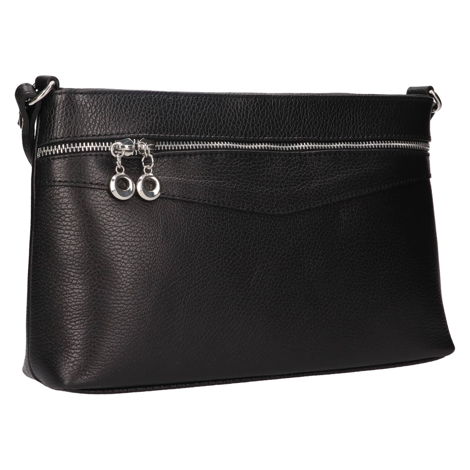 Kožená crossbody kabelka Italia Benea, černá 2
