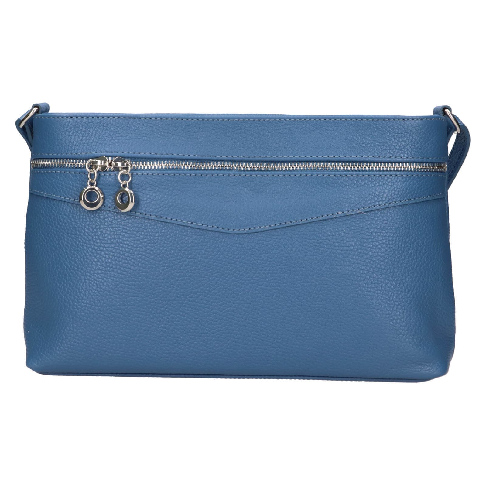 Kožená crossbody kabelka Italia Benea, modrá