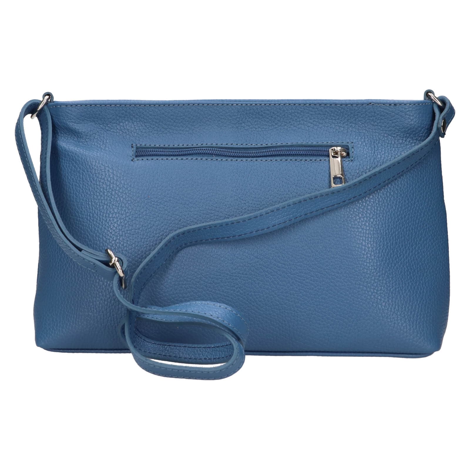 Kožená crossbody kabelka Italia Benea, modrá 3