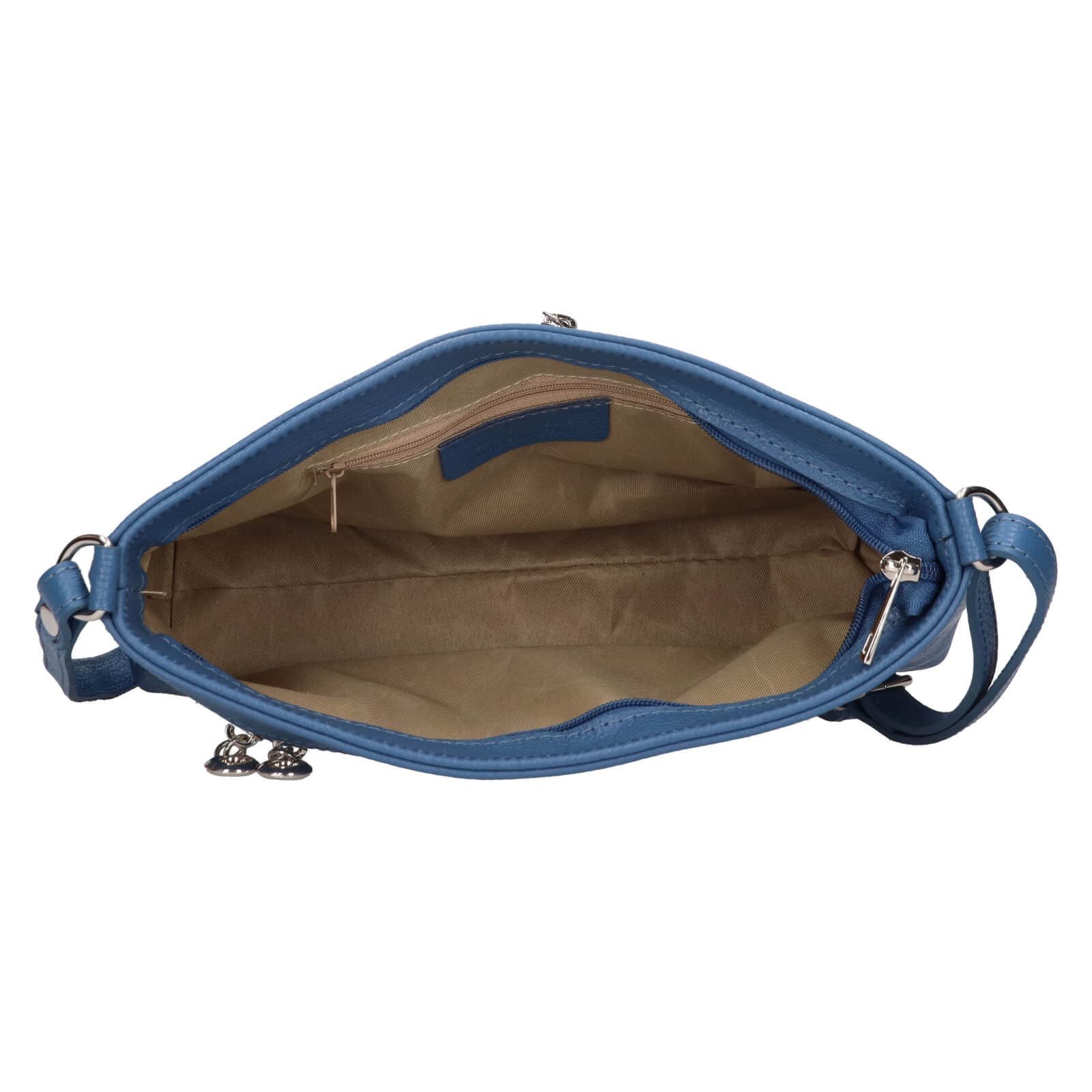 Kožená crossbody kabelka Italia Benea, modrá 5