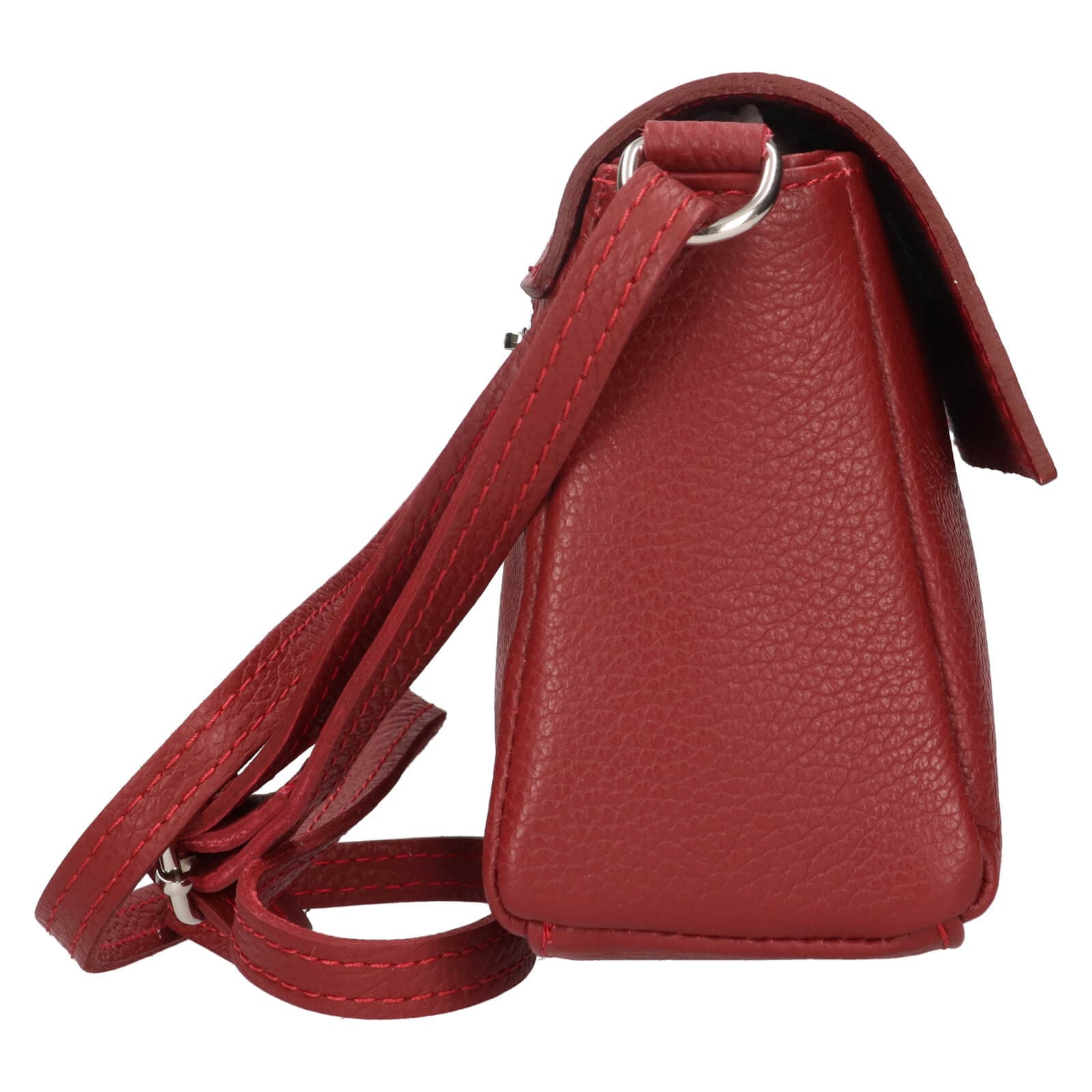 Kožená crossbody kabelka Italia Darina, červená 4