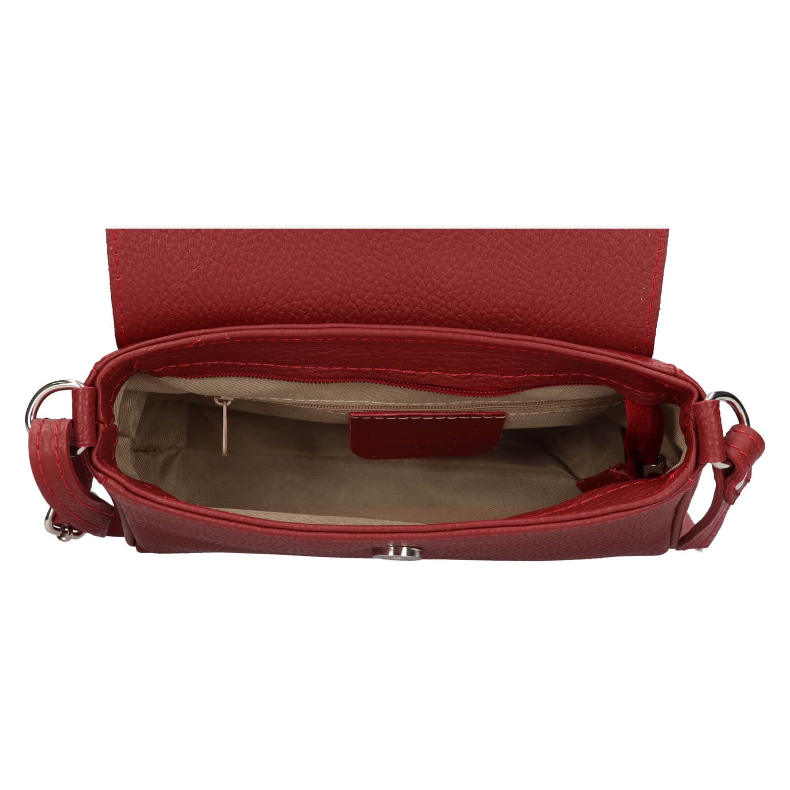 Kožená crossbody kabelka Italia Darina, červená 5