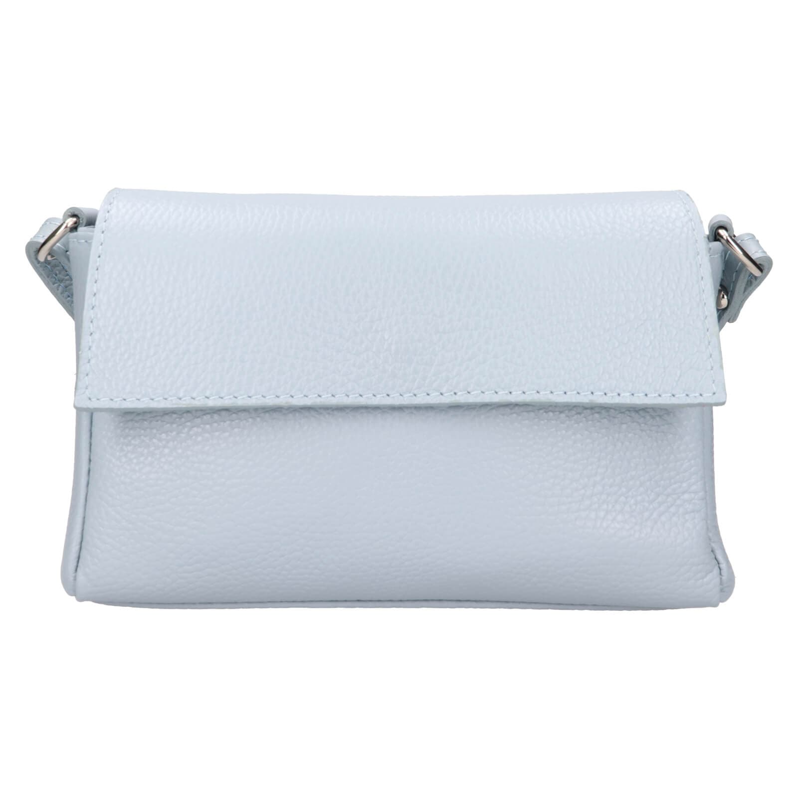 Kožená crossbody kabelka Italia Darina, modrá