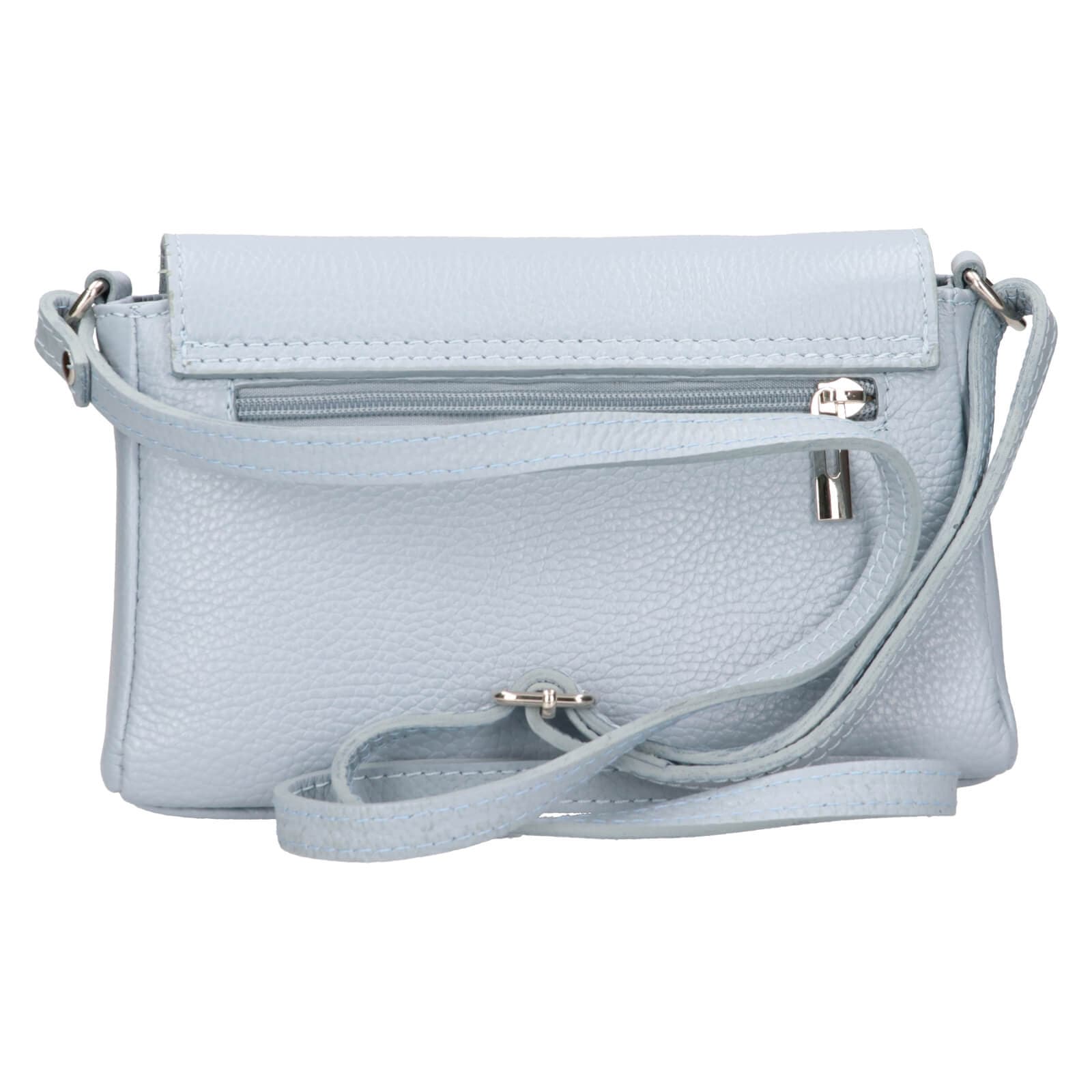 Kožená crossbody kabelka Italia Darina, modrá 3