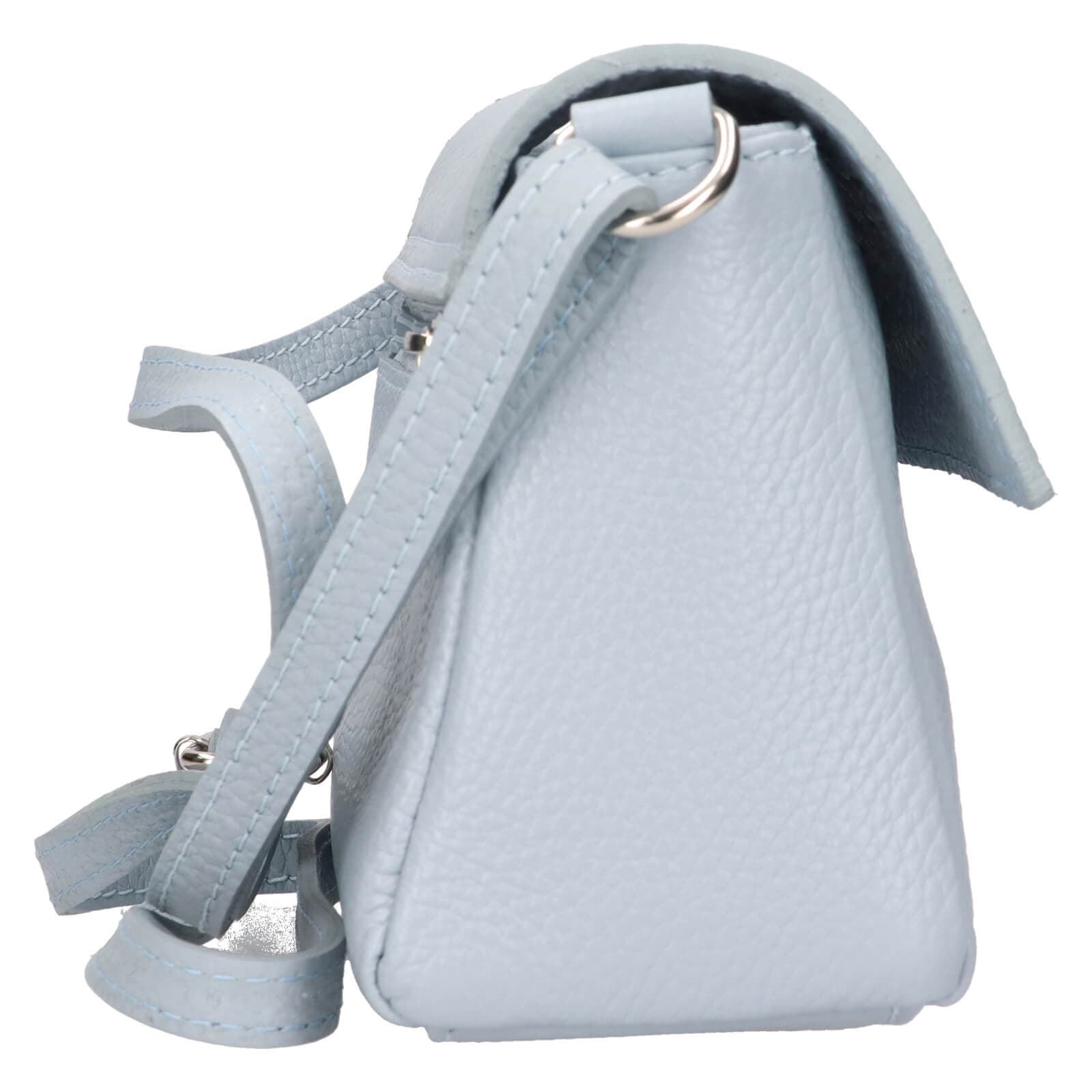 Kožená crossbody kabelka Italia Darina, modrá 4