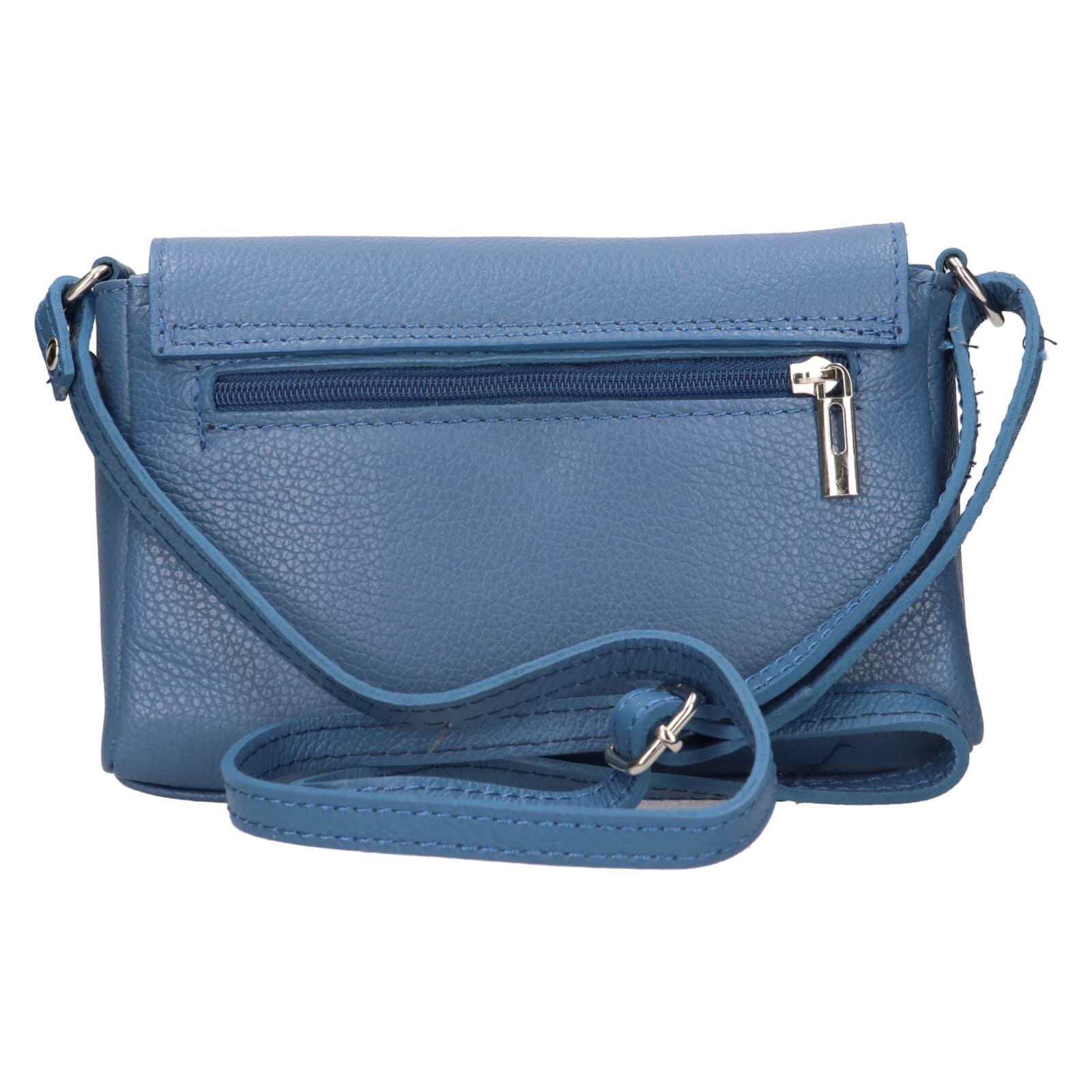 Kožená crossbody kabelka Italia Darina, modrá 3