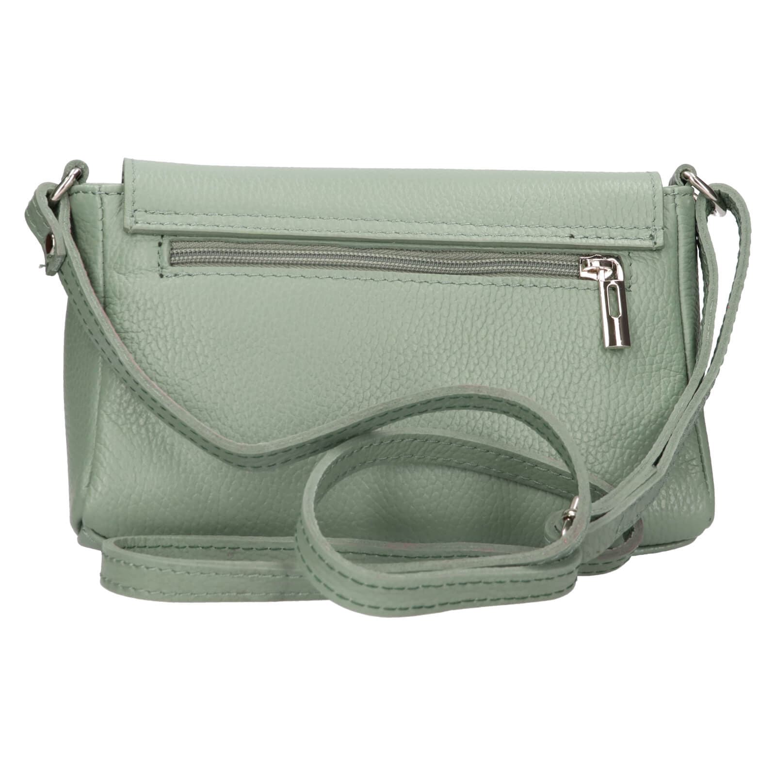 Kožená crossbody kabelka Italia Darina, zelená 3