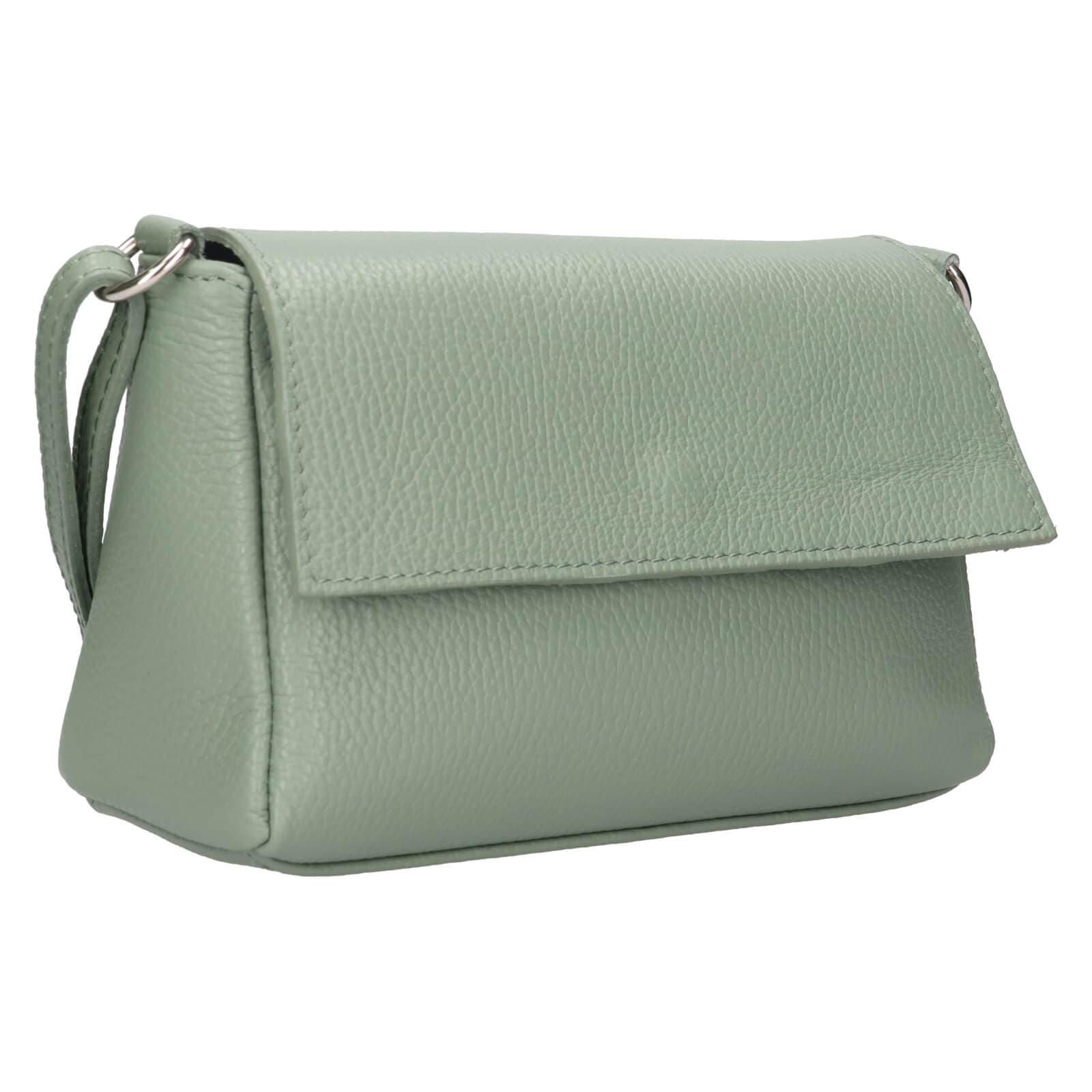 Kožená crossbody kabelka Italia Darina, zelená 2