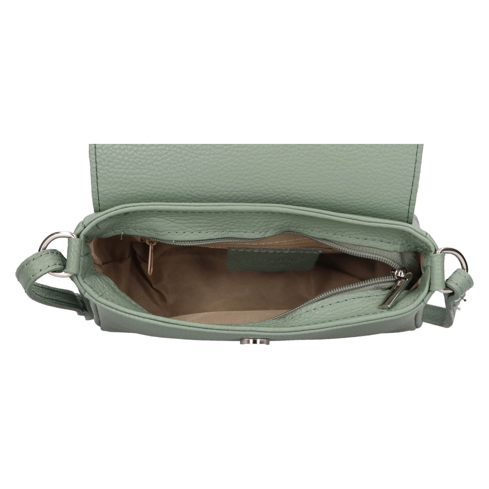 Kožená crossbody kabelka Italia Darina, zelená 5