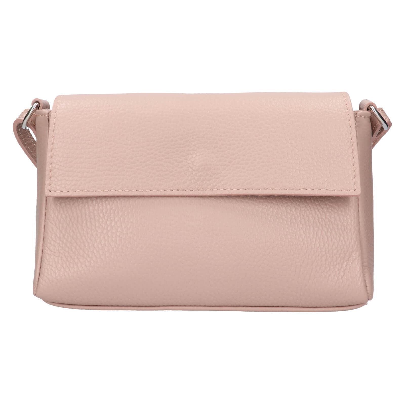 Kožená crossbody kabelka Italia Darina, růžová