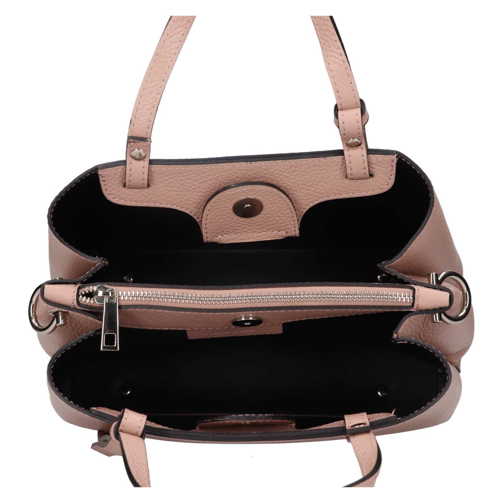 Kožená kabelka Italia Gabby, růžová 6
