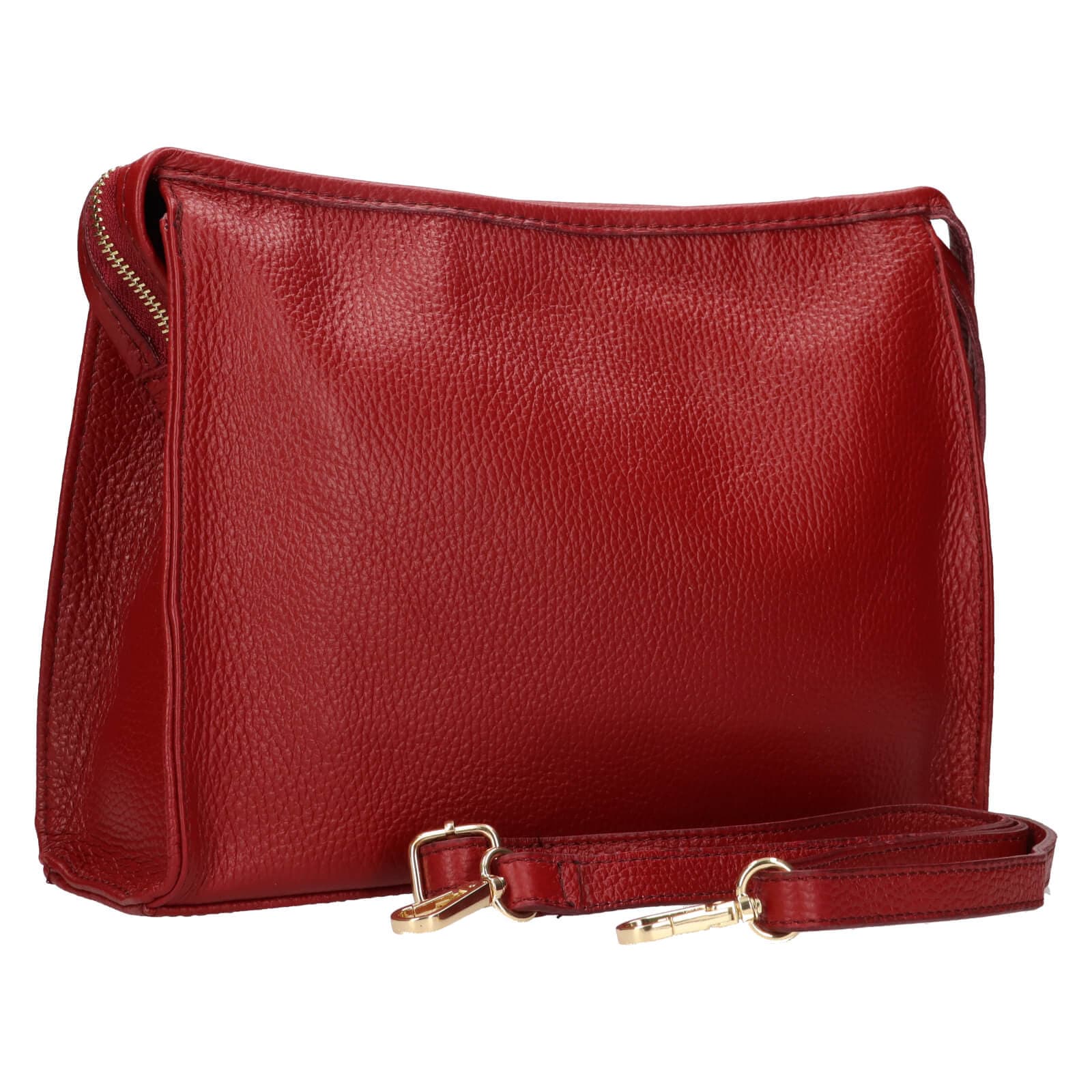 Kožená crossbody kabelka Italia Gisell, červená 2