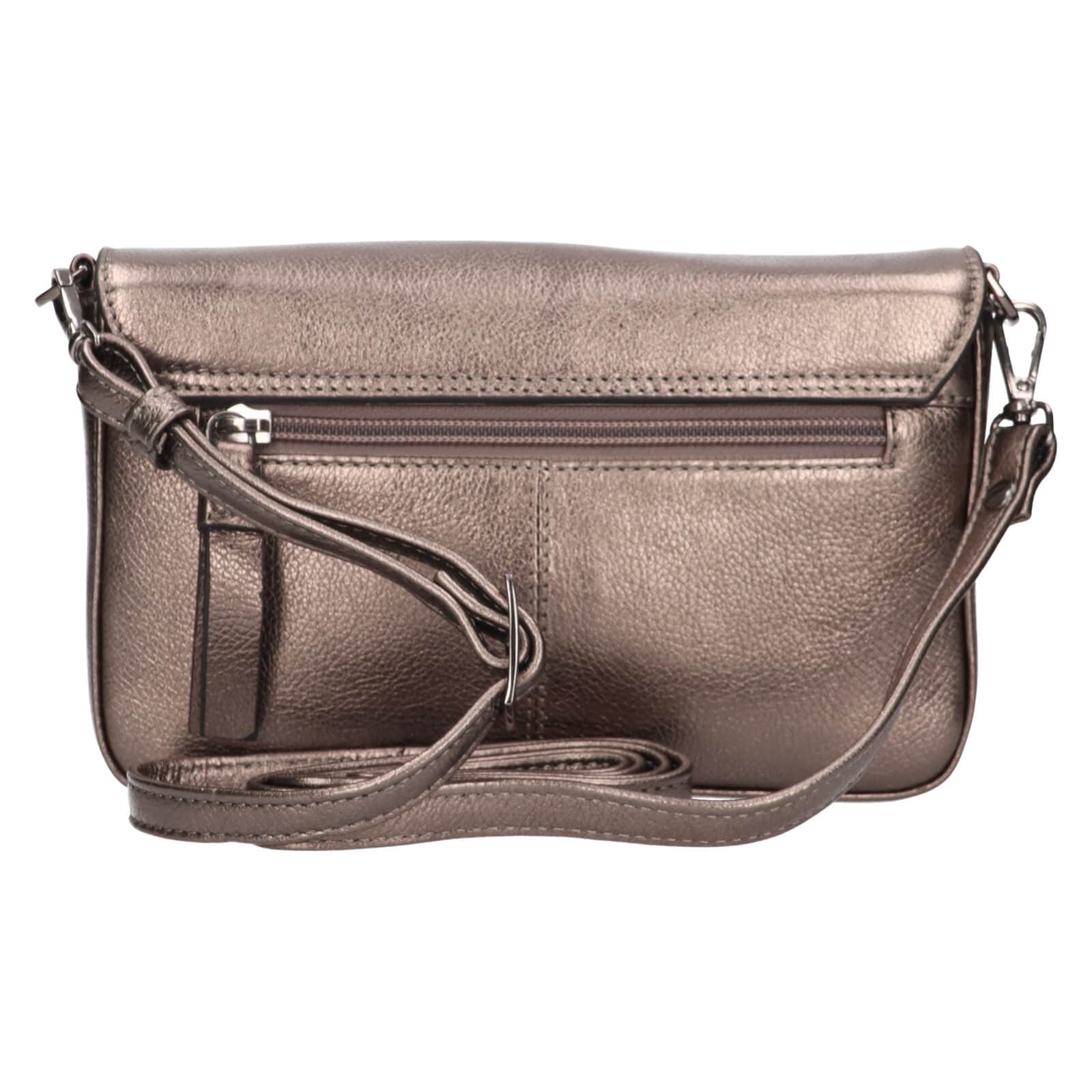 Kožená crossbody kabelka Lagen Rikke, stříbrná 3