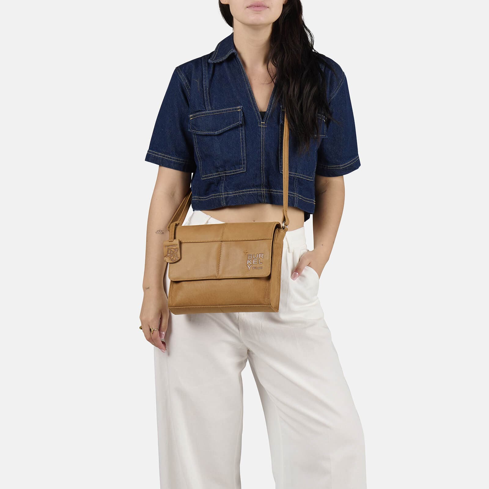 Crossbody kožená kabelka Burkely Samea 5