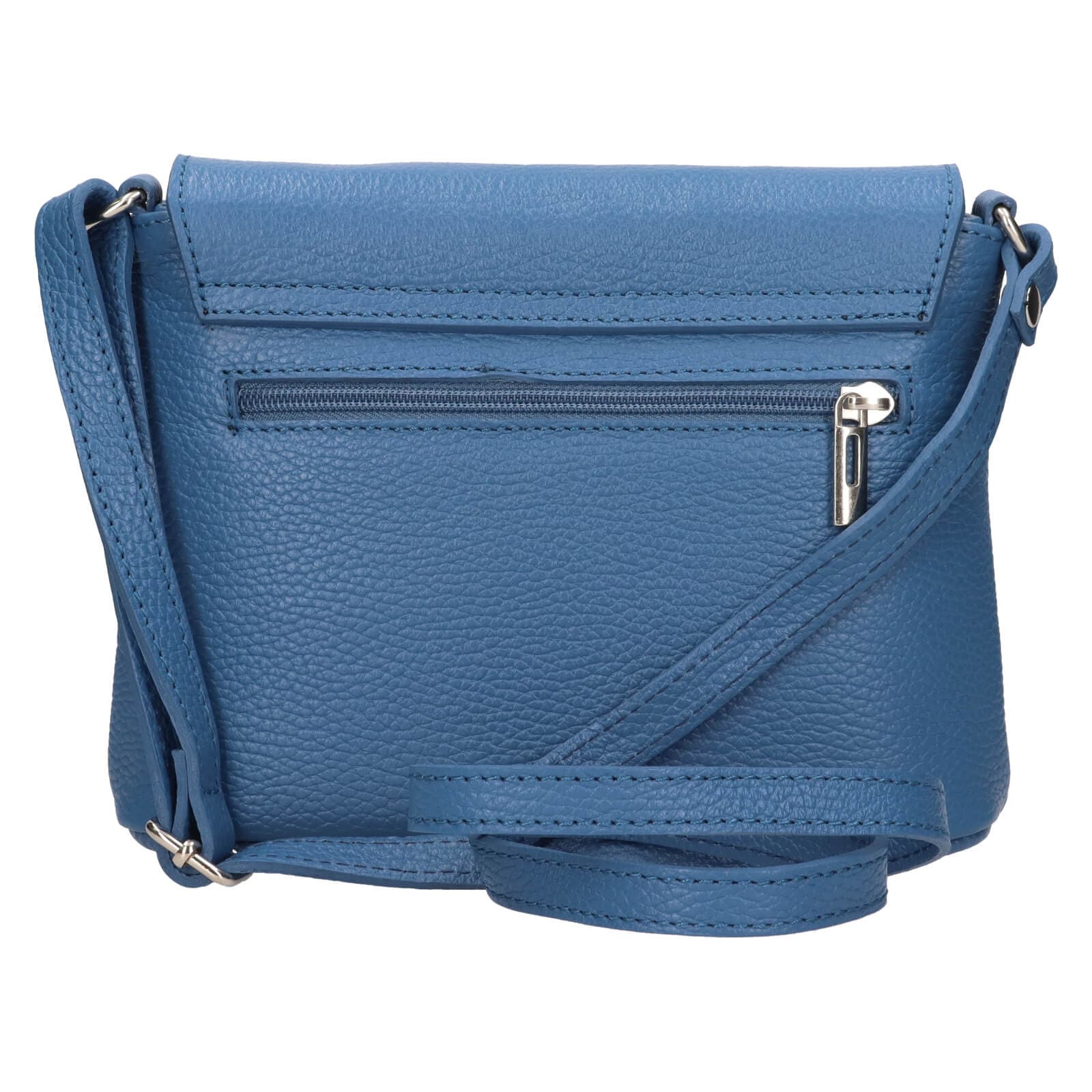 Kožená crossbody kabelka Italia Alice, modrá 3