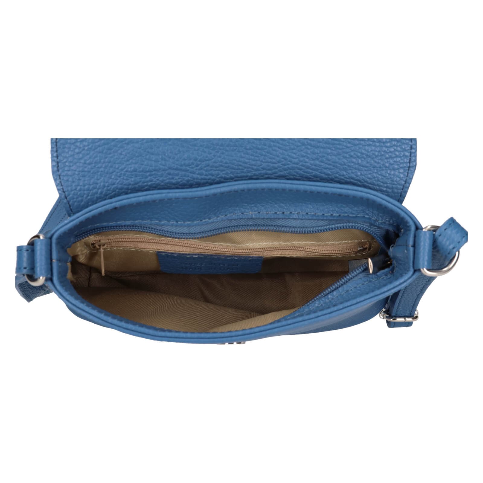 Kožená crossbody kabelka Italia Alice, modrá 5