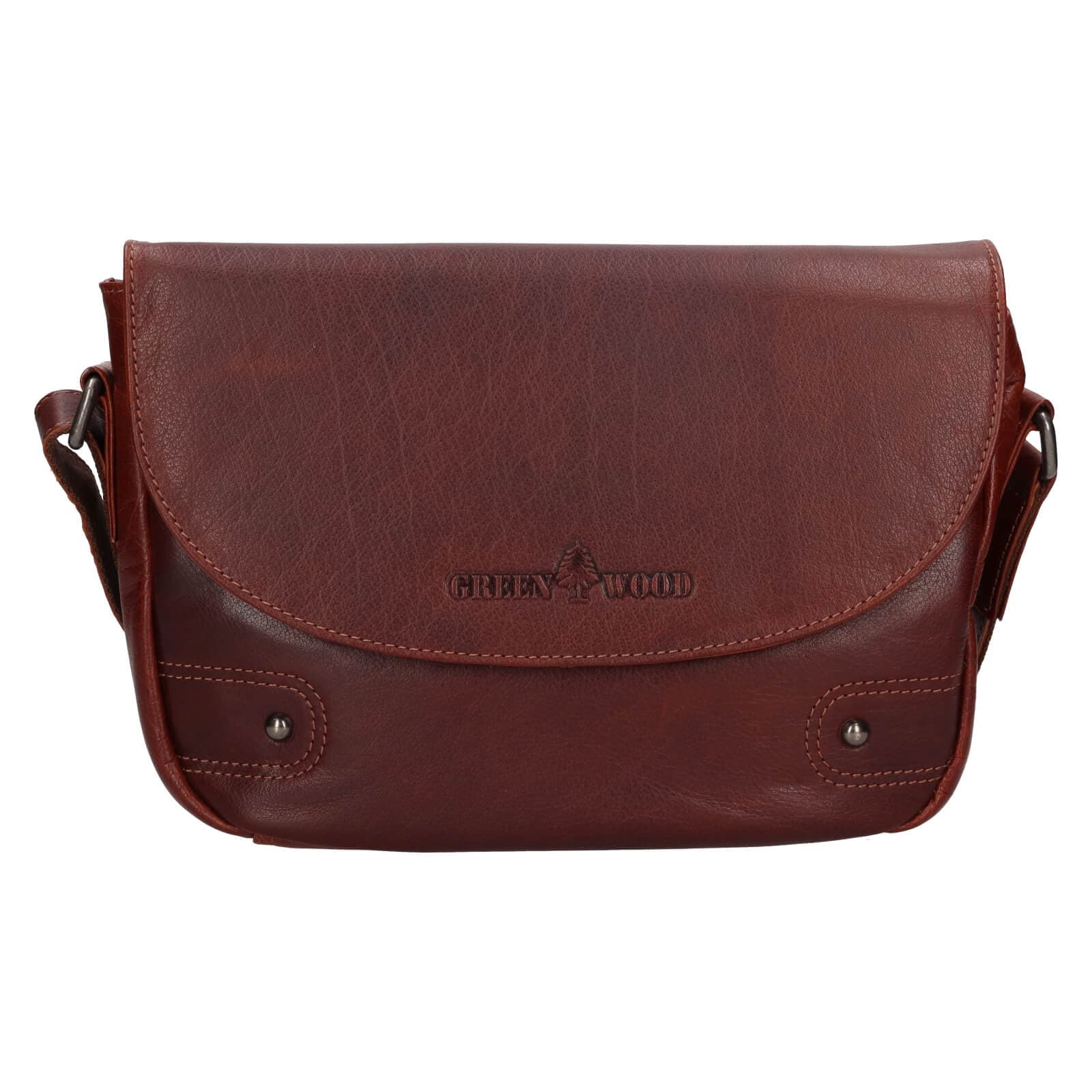 Kožená crossbody kabelka Greenwood Nora, hnědá