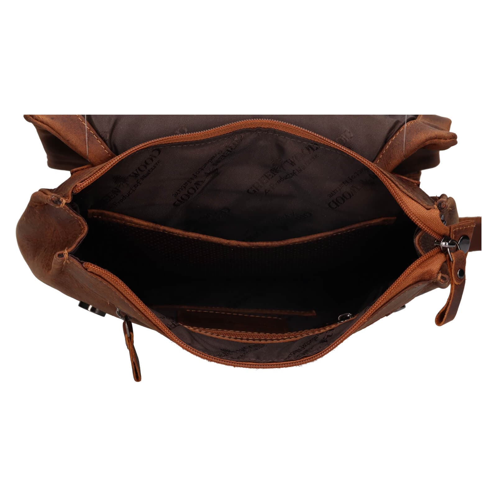 Vintage kožený batoh Greenwood Marta, hnědá 6
