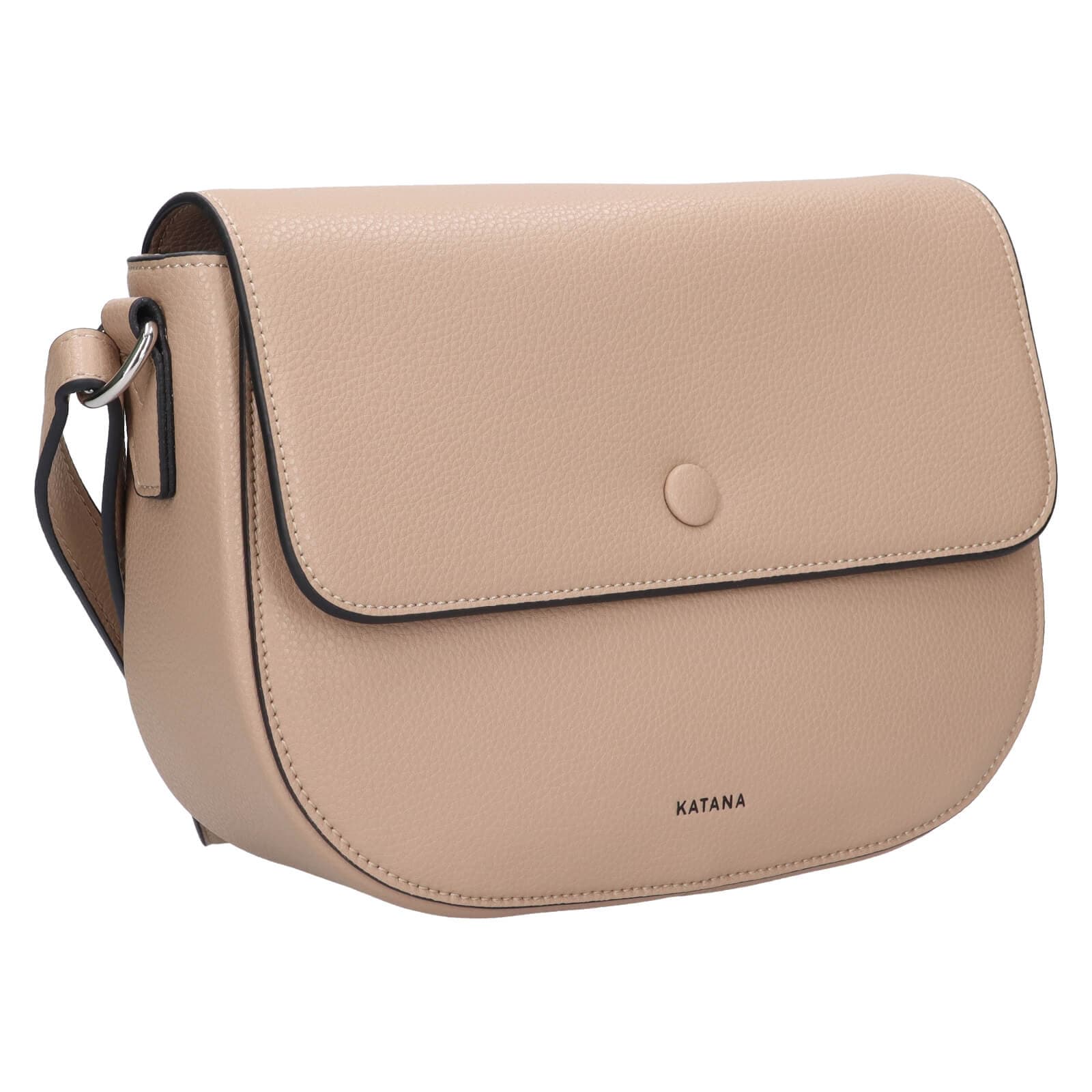 Kožená crossbody kabelka Katana Amálie, béžová 2