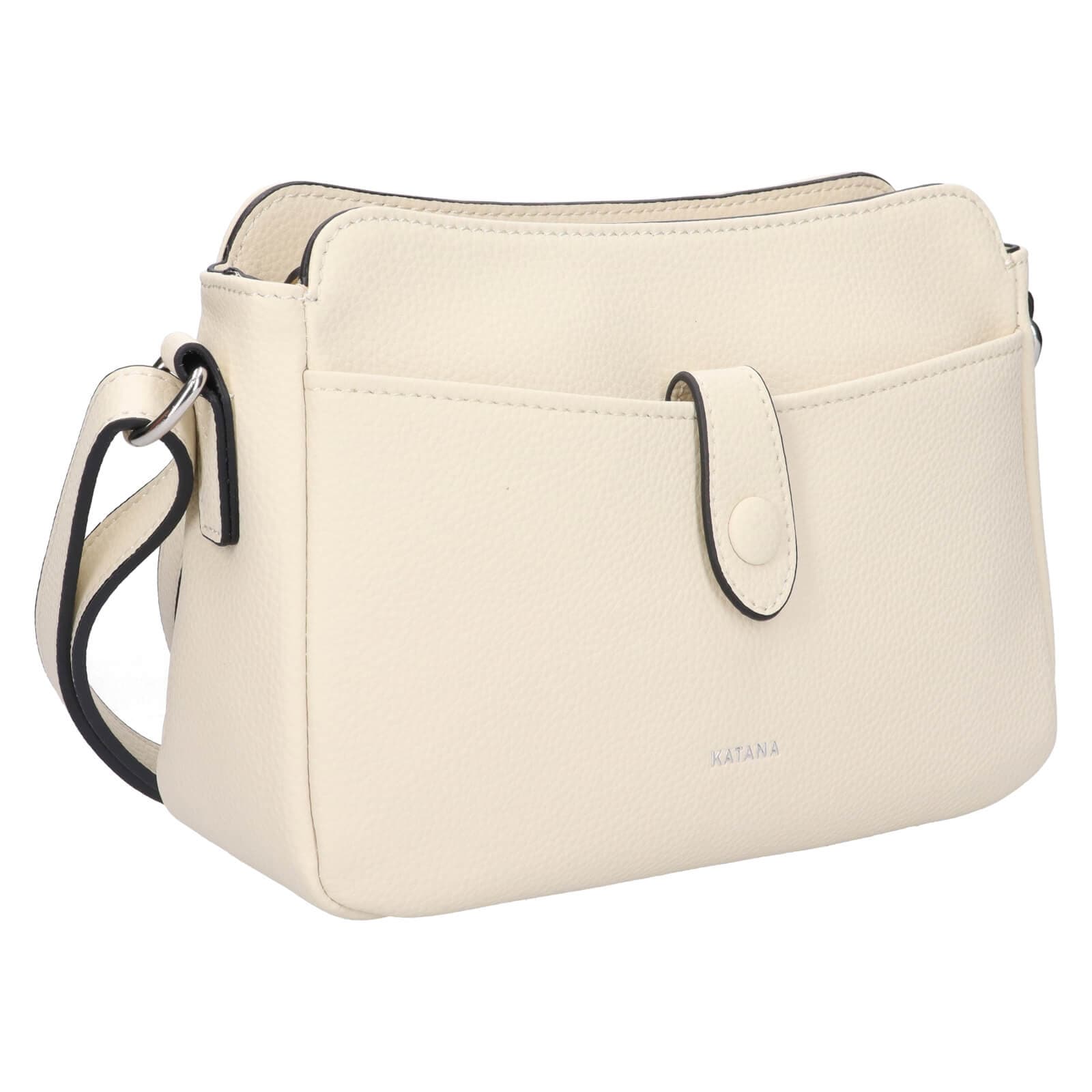 Kožená crossbody kabelka Katana Rezza, béžová 2