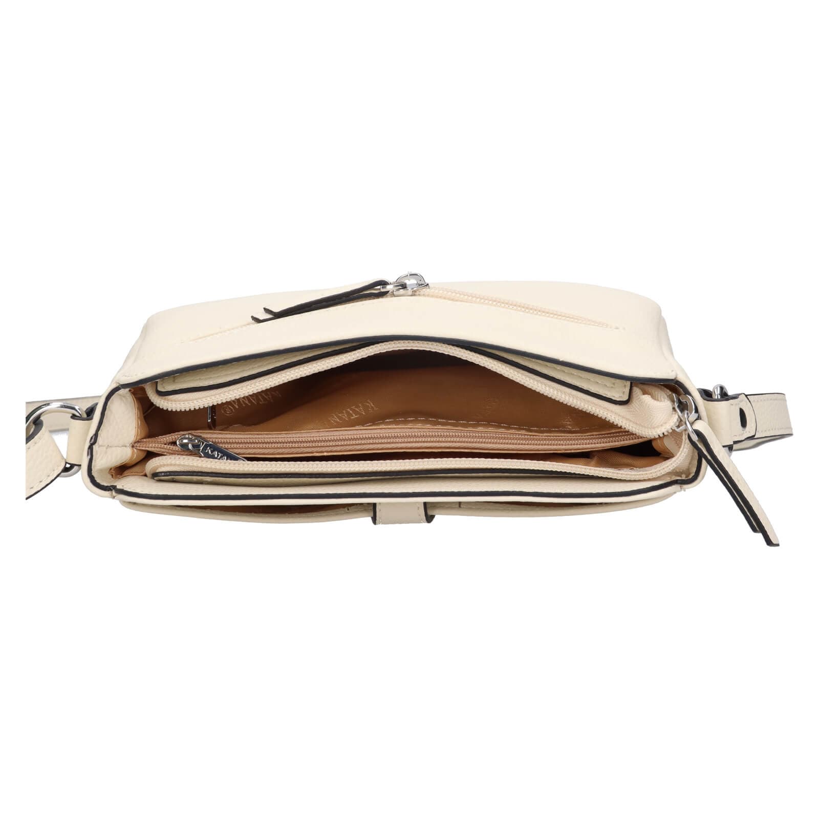 Kožená crossbody kabelka Katana Rezza, béžová 5
