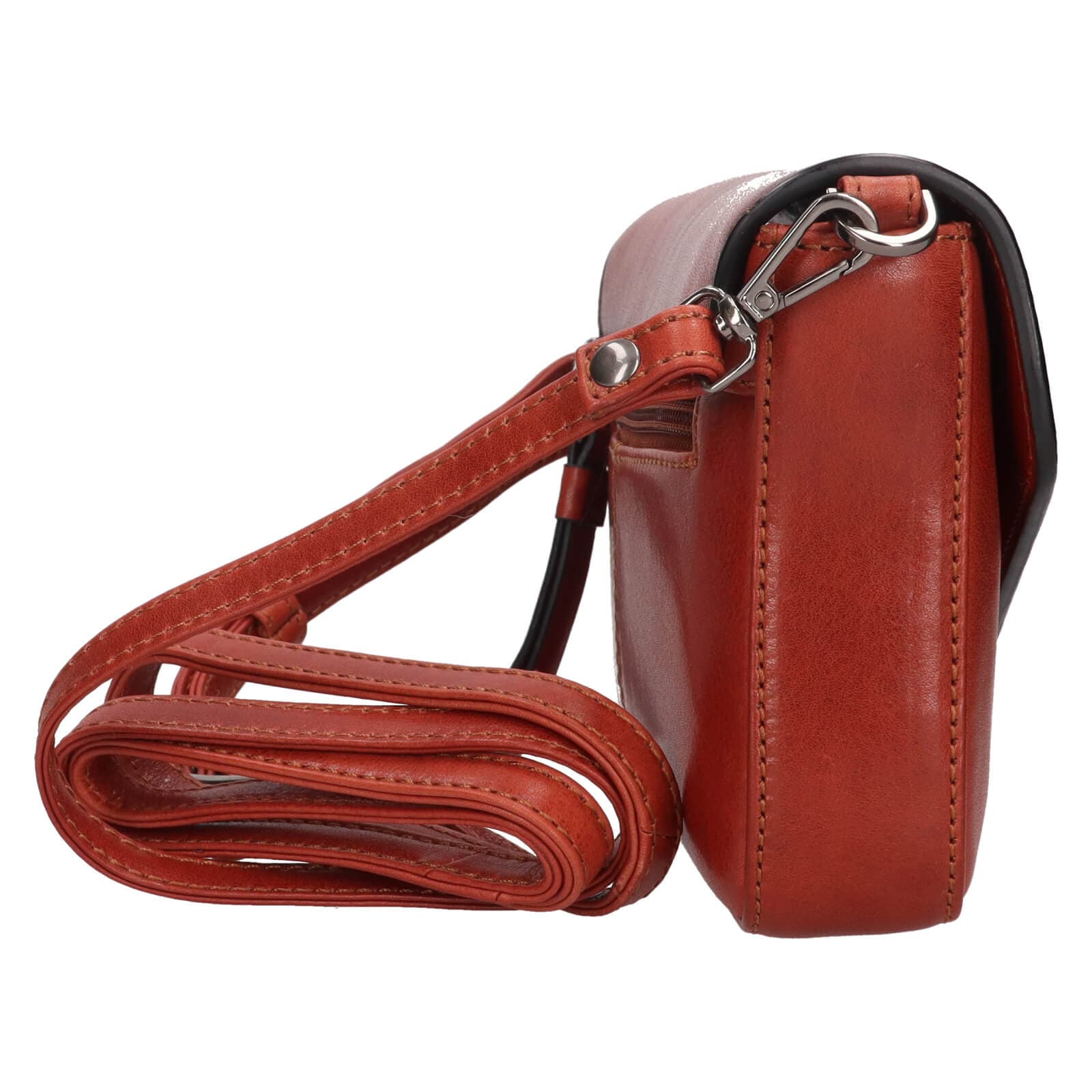 Kožená crossbody kabelka Lagen Rikke, hnědá 4