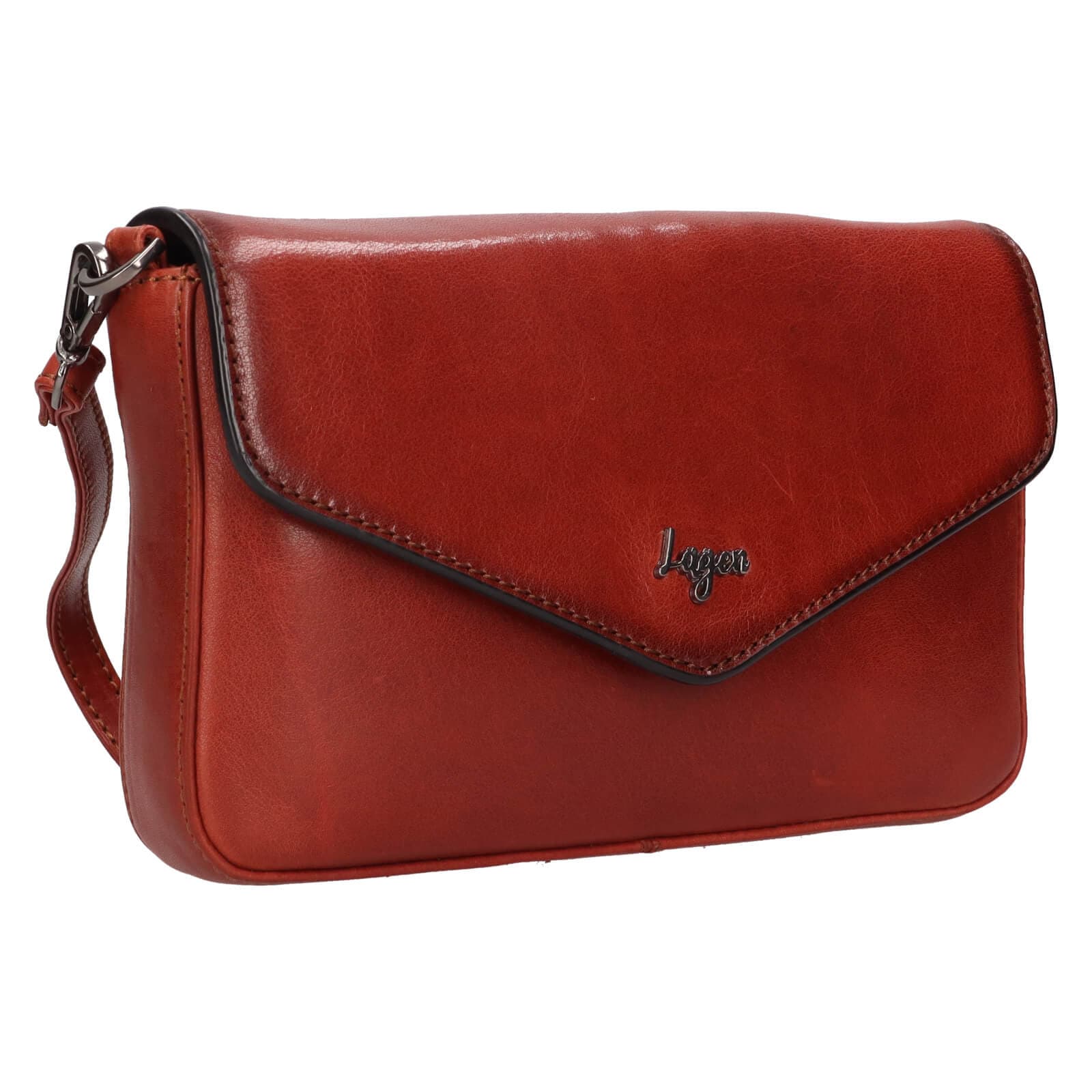 Kožená crossbody kabelka Lagen Rikke, hnědá 2
