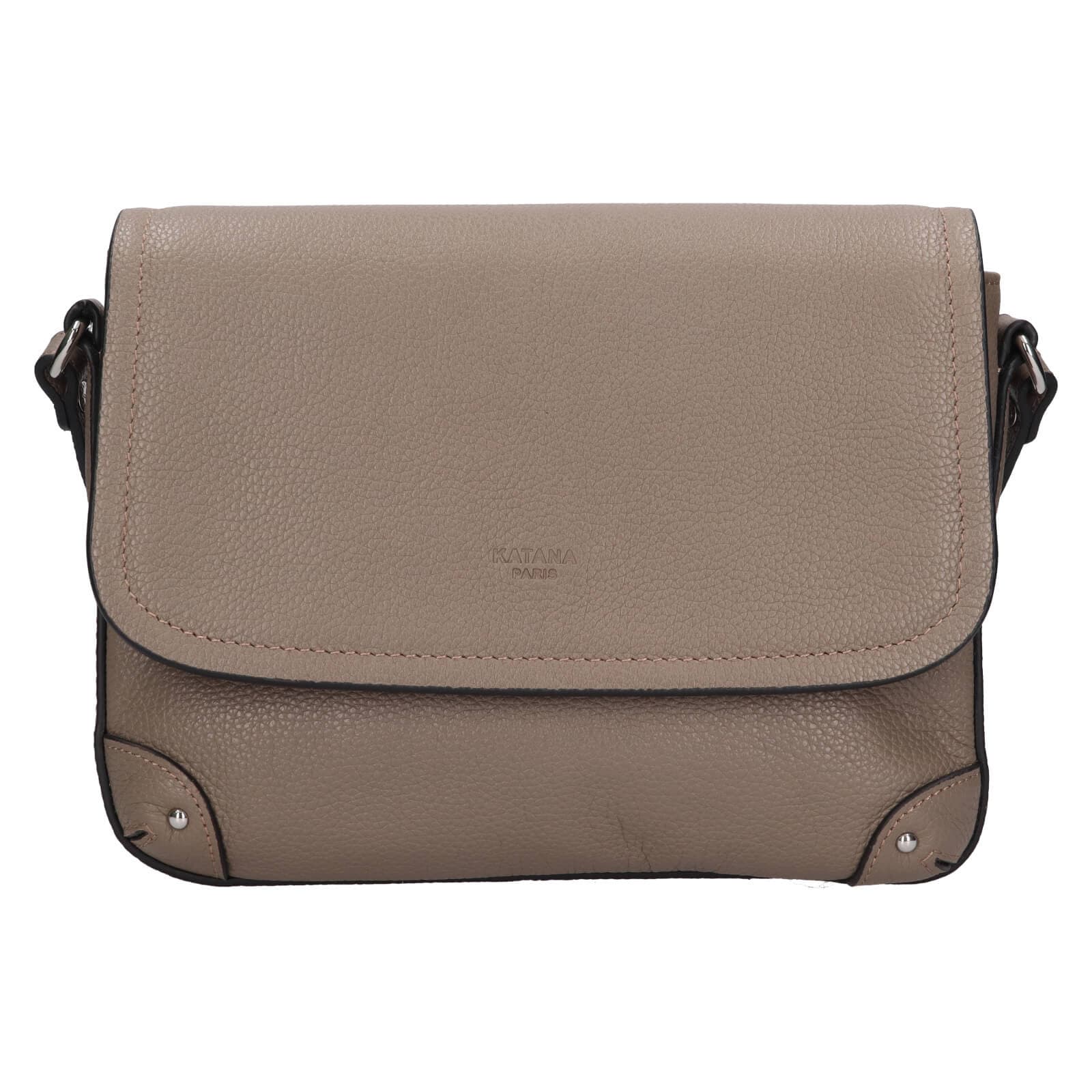 Kožená crossbody kabelka Katana Lucce, šedá
