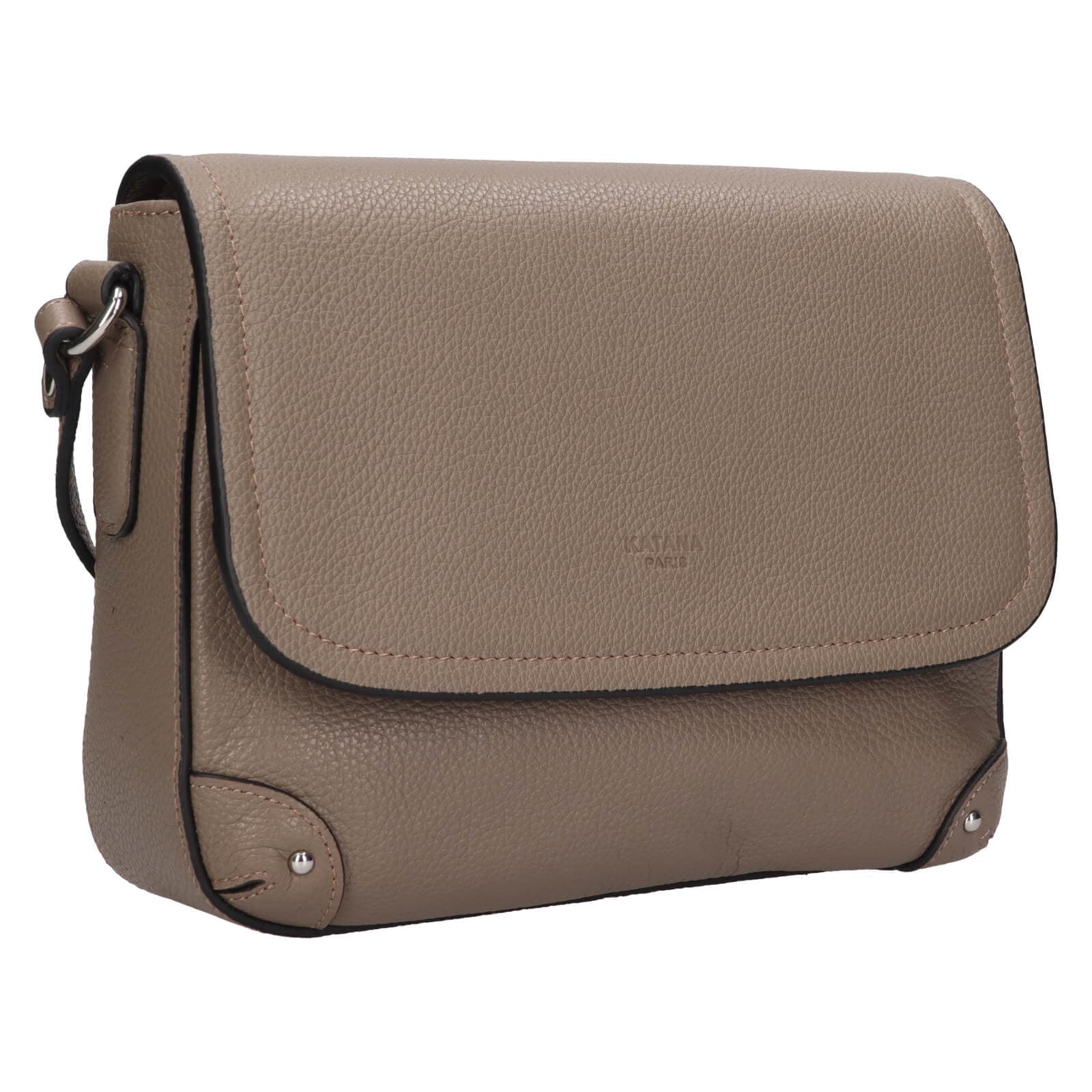 Kožená crossbody kabelka Katana Lucce, šedá 2